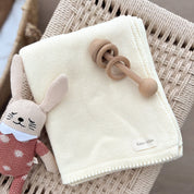 Scalloped Knit Blanket - Ivory