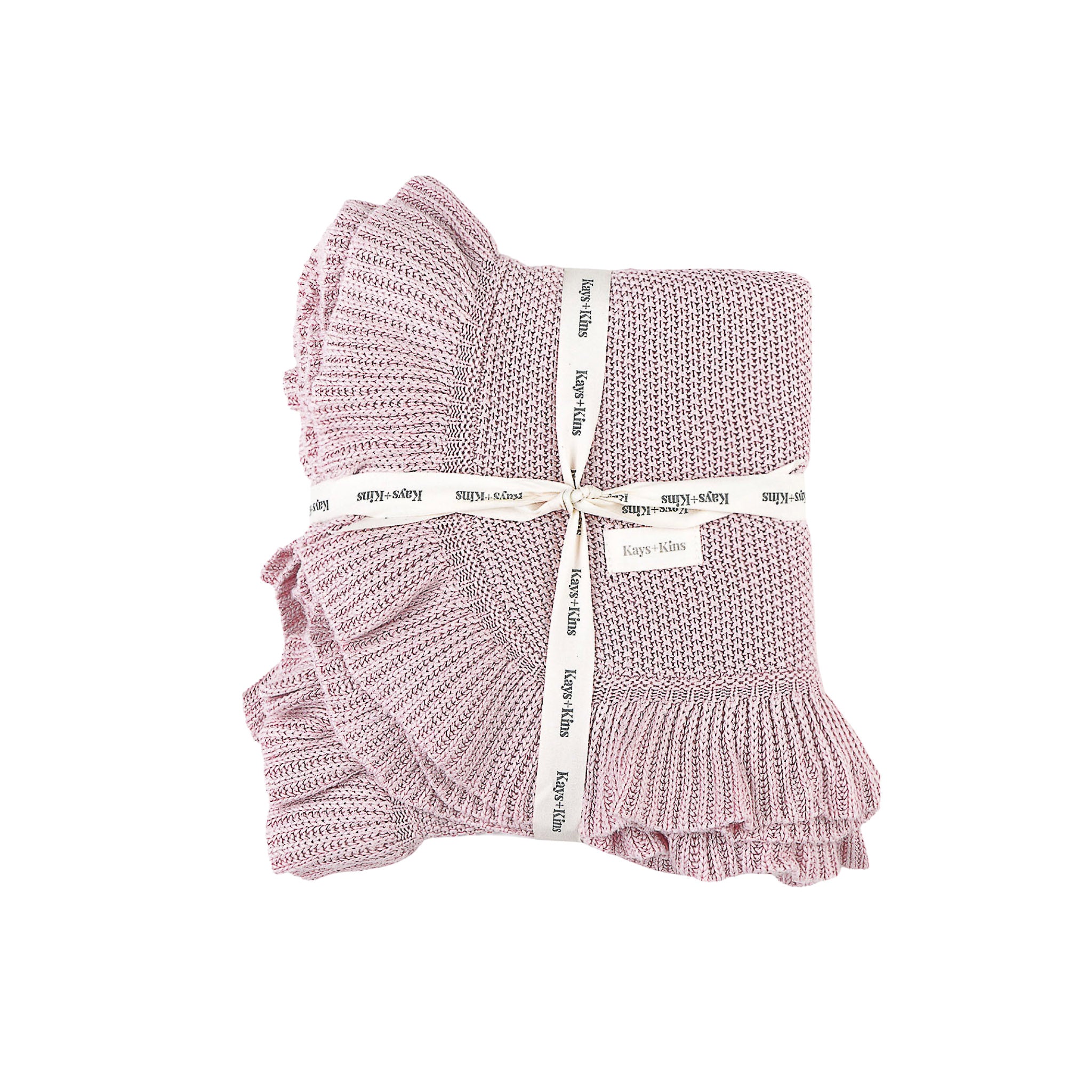 100% Bamboo Frill Blanket - Blush