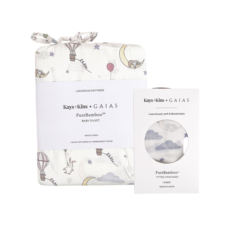 Duvet + Fitted Crib Sheet Set - Lullaby Sky