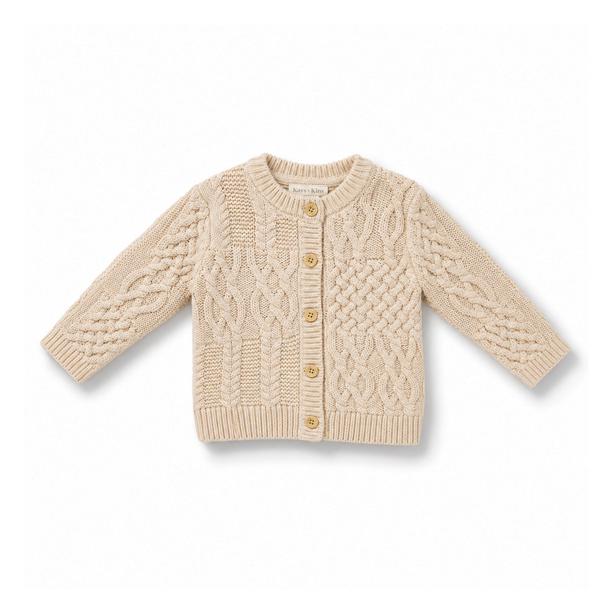 Cable Knit Cardigan - Beige