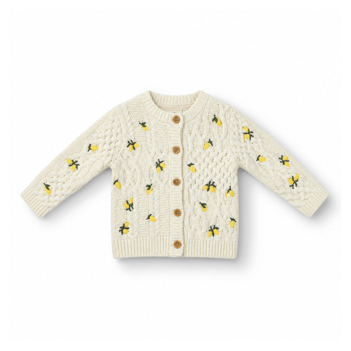 Cable Knit Cardigan -Lemons