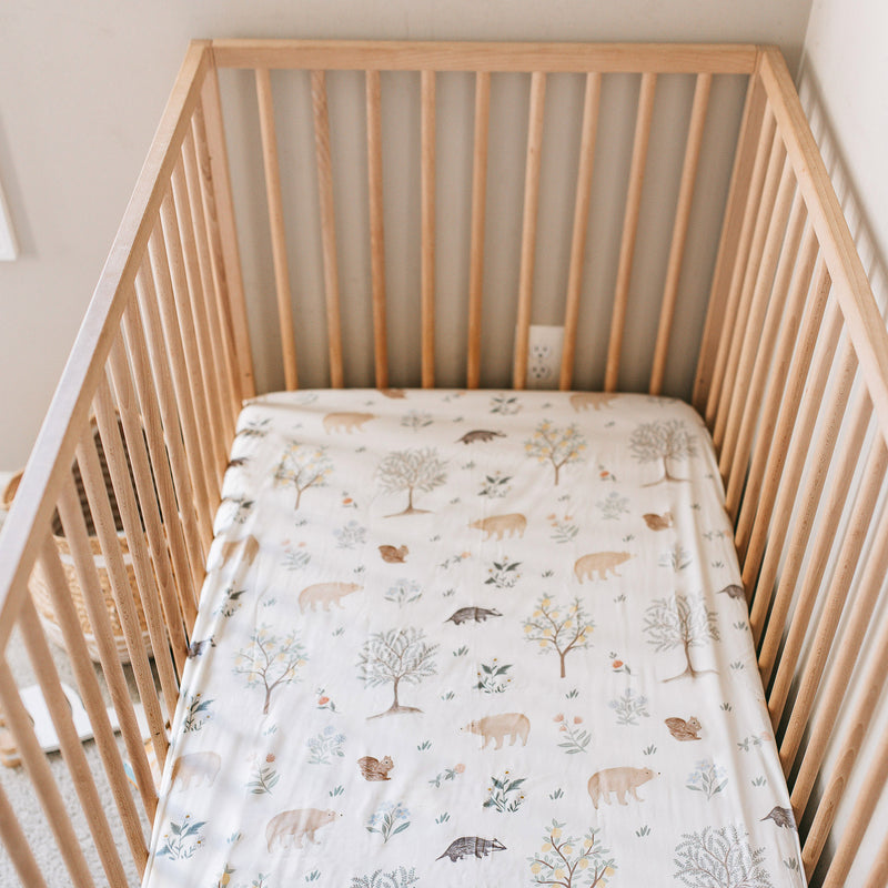 Bamboo Crib Sheet - Woodland Citrus