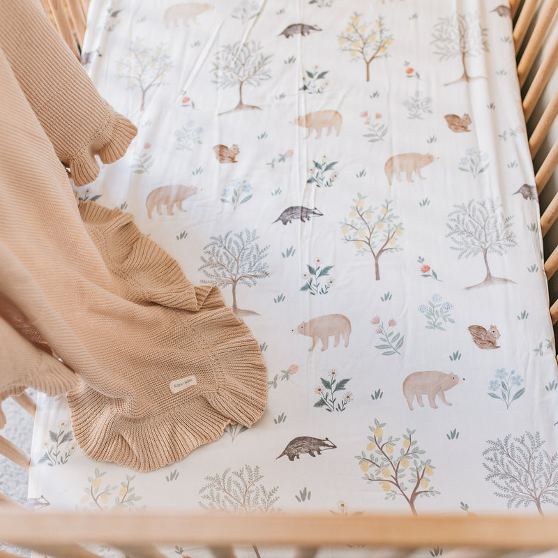 Bamboo Crib Sheet - Woodland Citrus