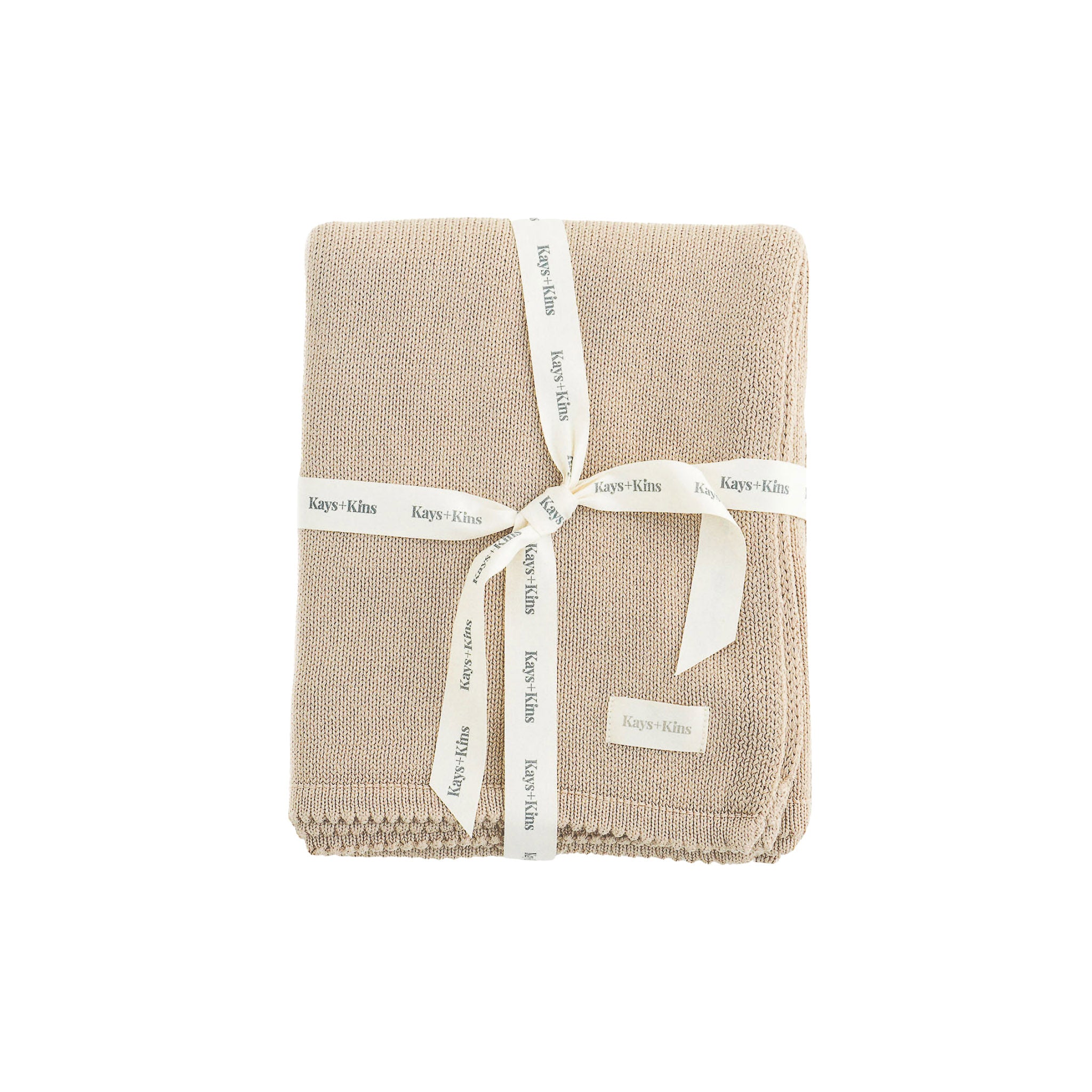 Scalloped Knit Blanket- Earth