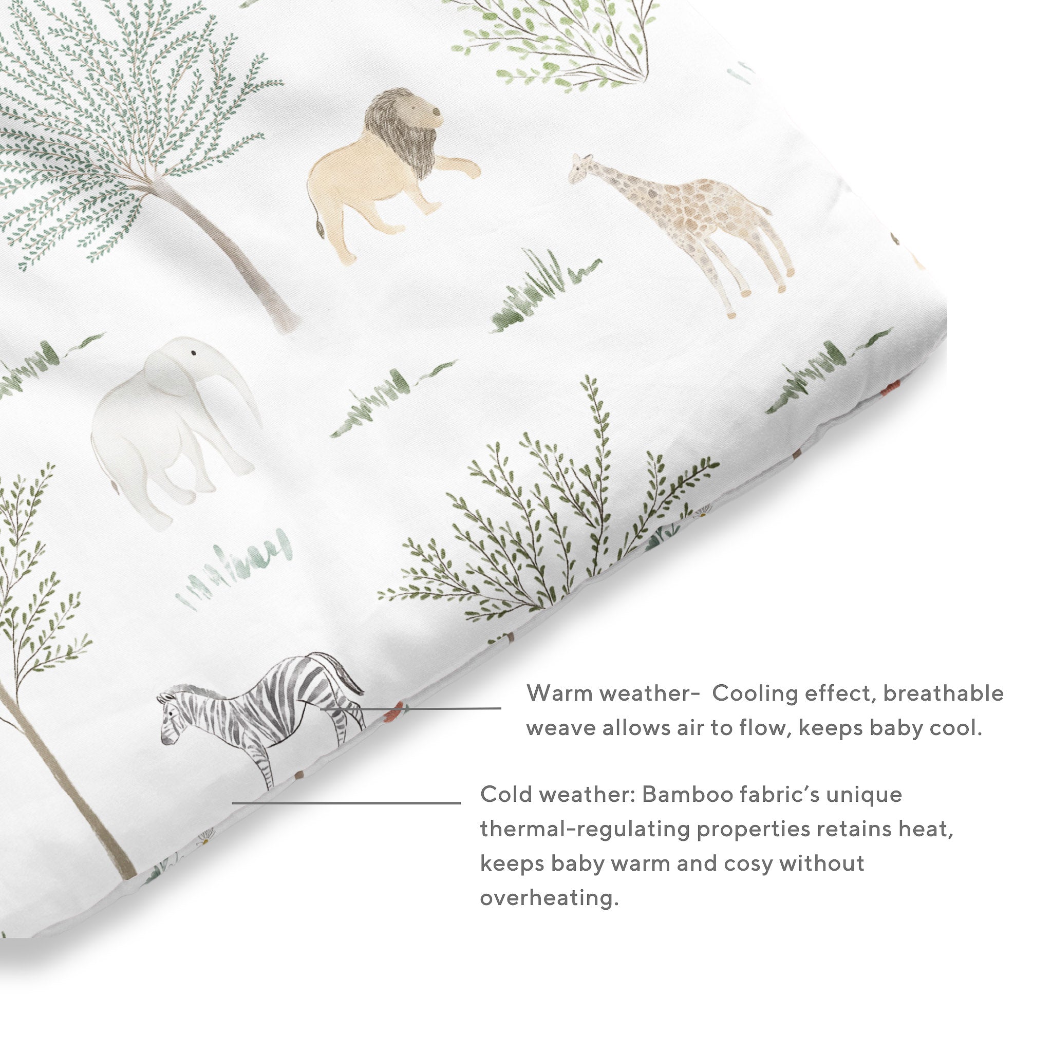 Duvet + Fitted Crib Sheet Set - Safari Wonders