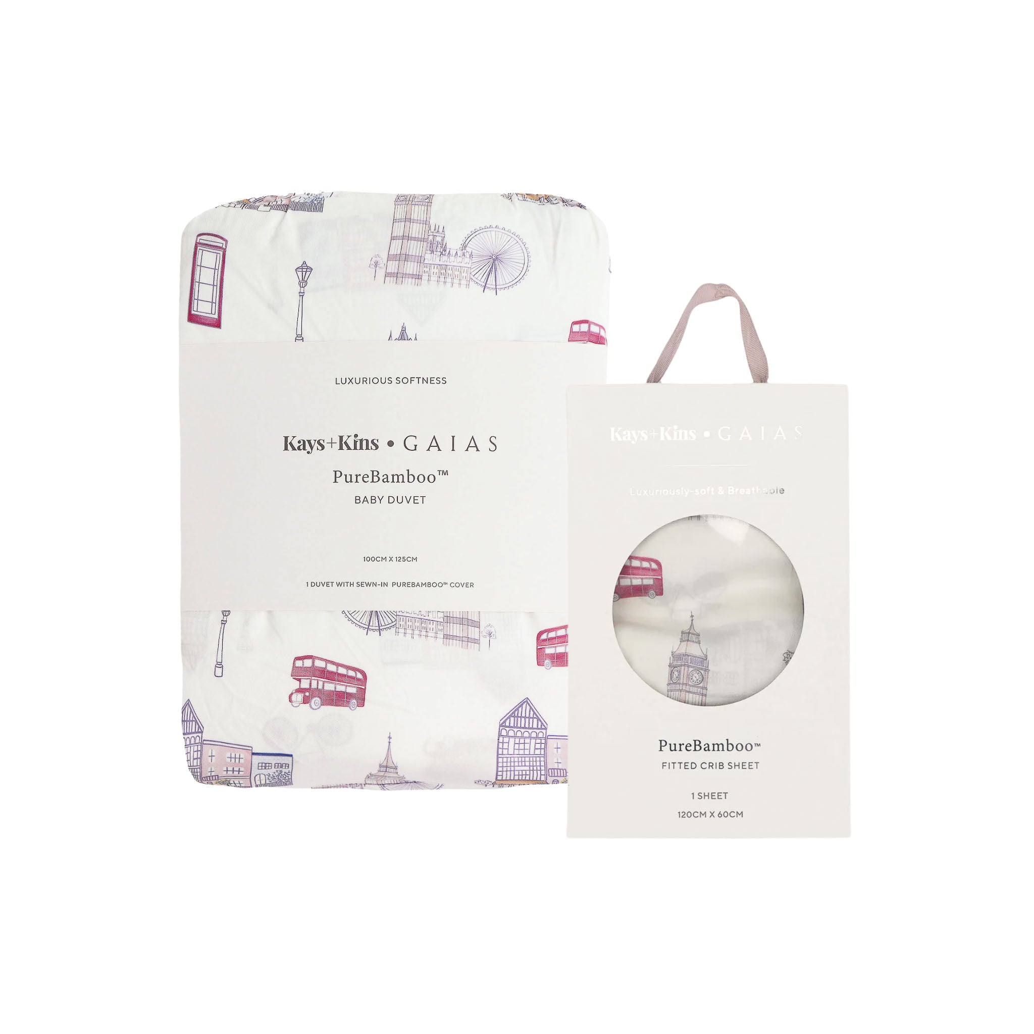 Duvet + Fitted Crib Sheet Set - London Dream