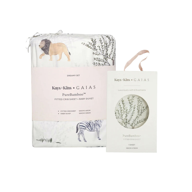 Duvet + Fitted Crib Sheet Set - Safari Wonders