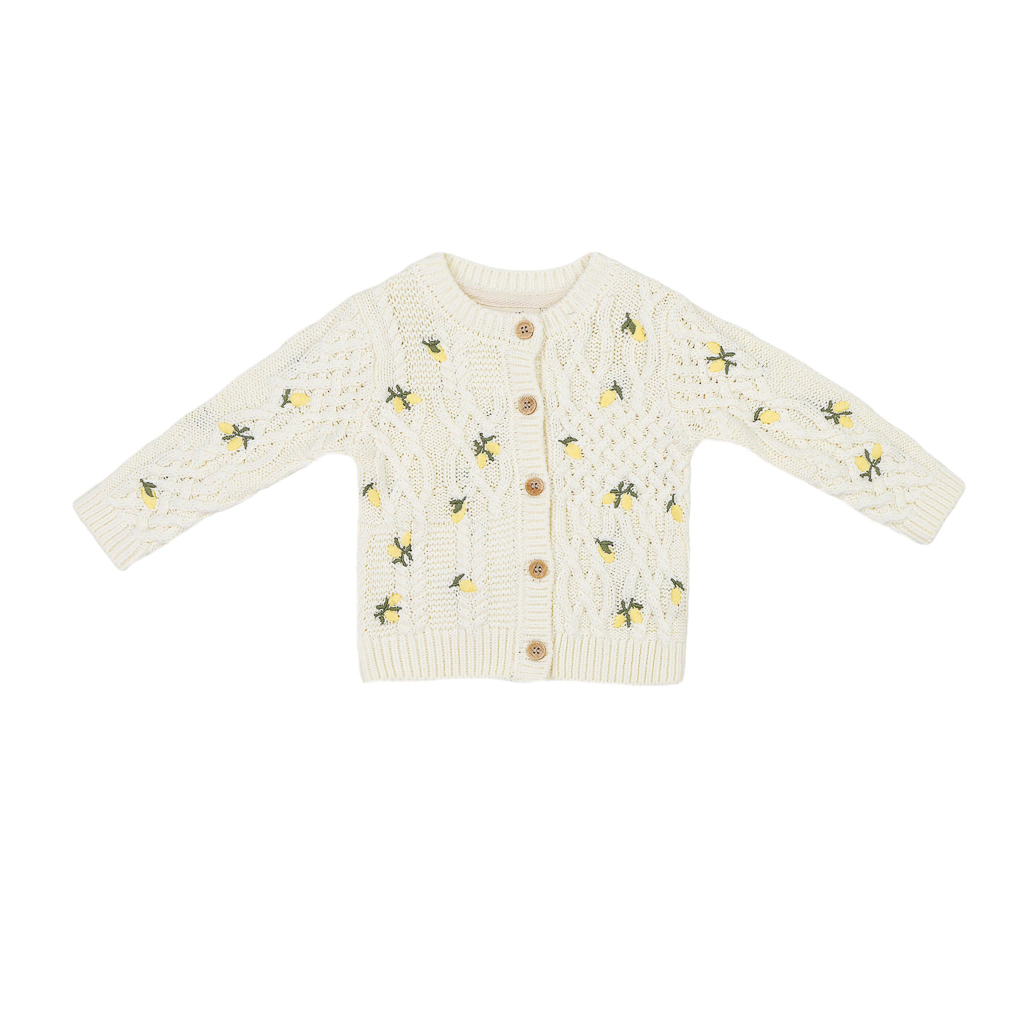 Cable Knit Cardigan -Lemons