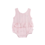 Pointelle Frilled Bubble Romper - Potpurri