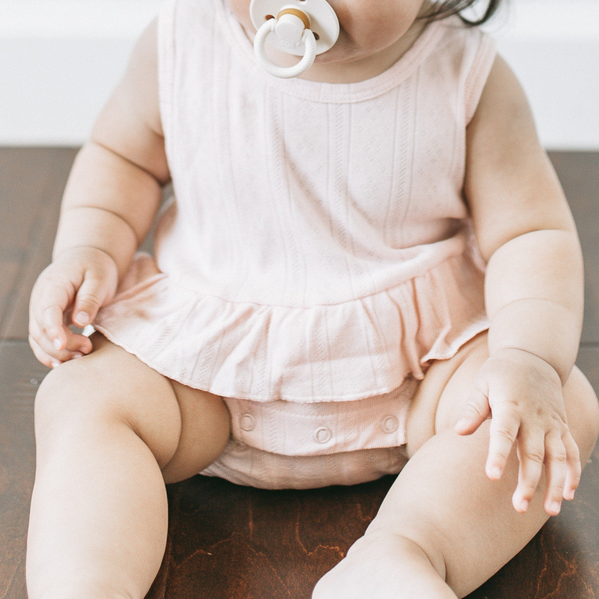 Pointelle Frilled Bubble Romper - Potpurri