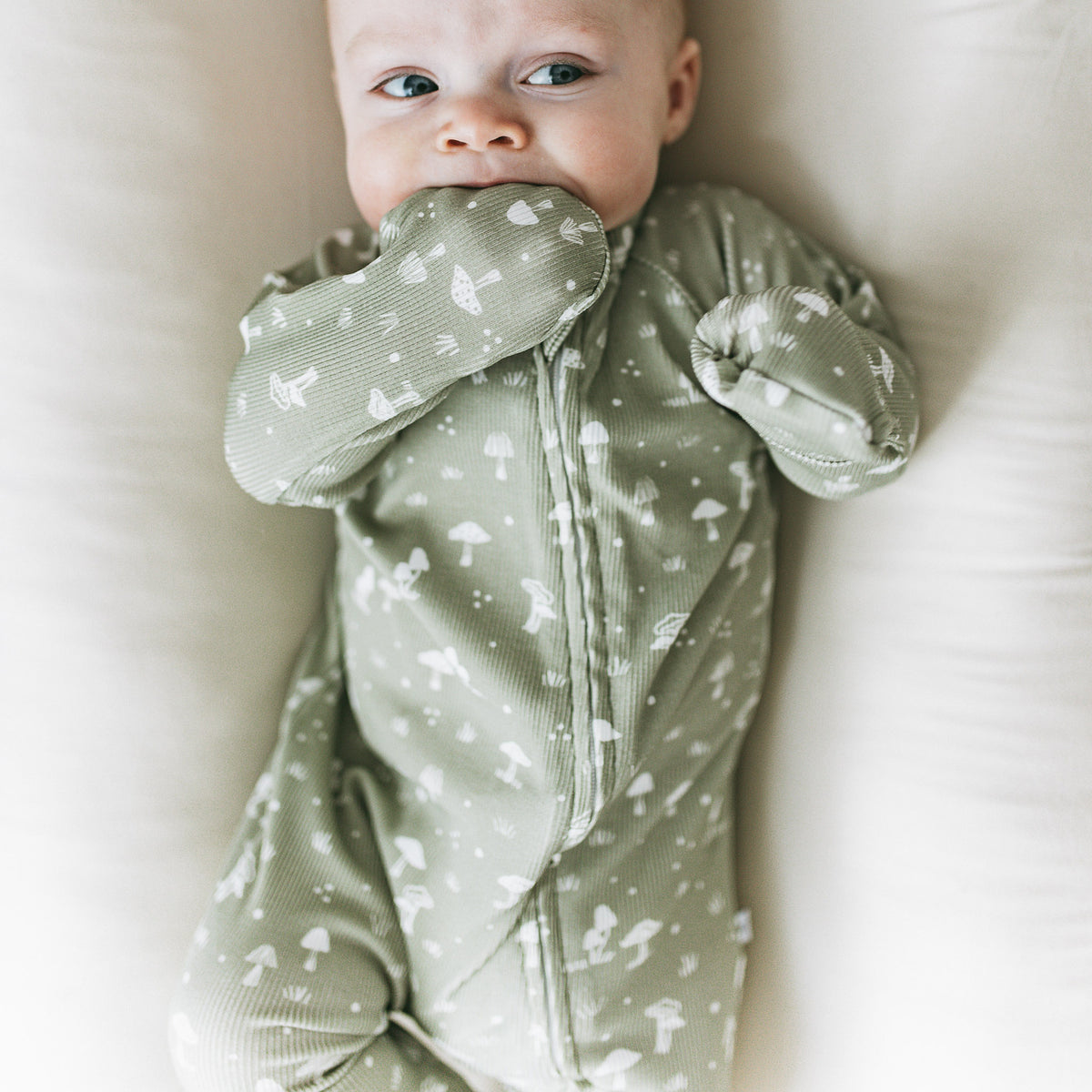 Ribbed Growsuit - Mosswood