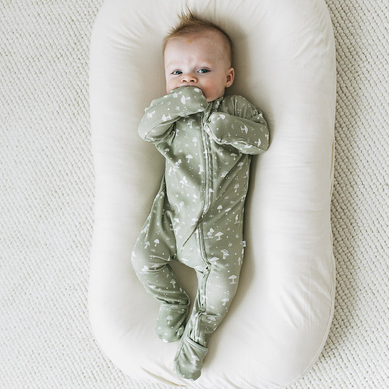 Ribbed Growsuit - Mosswood