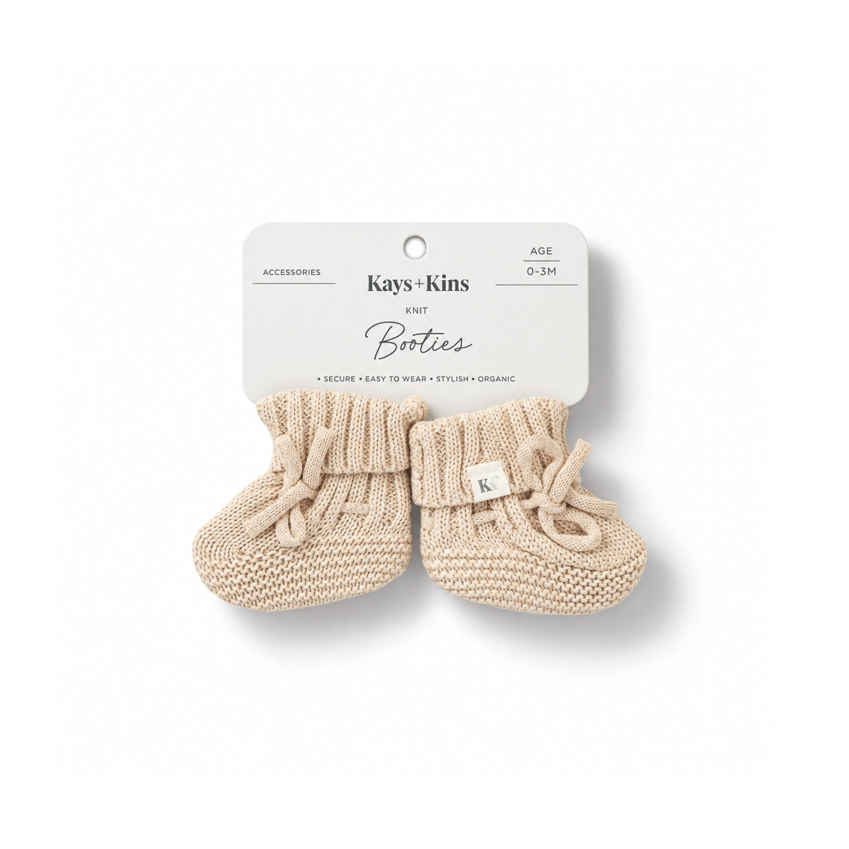 Knit Booties - Beige