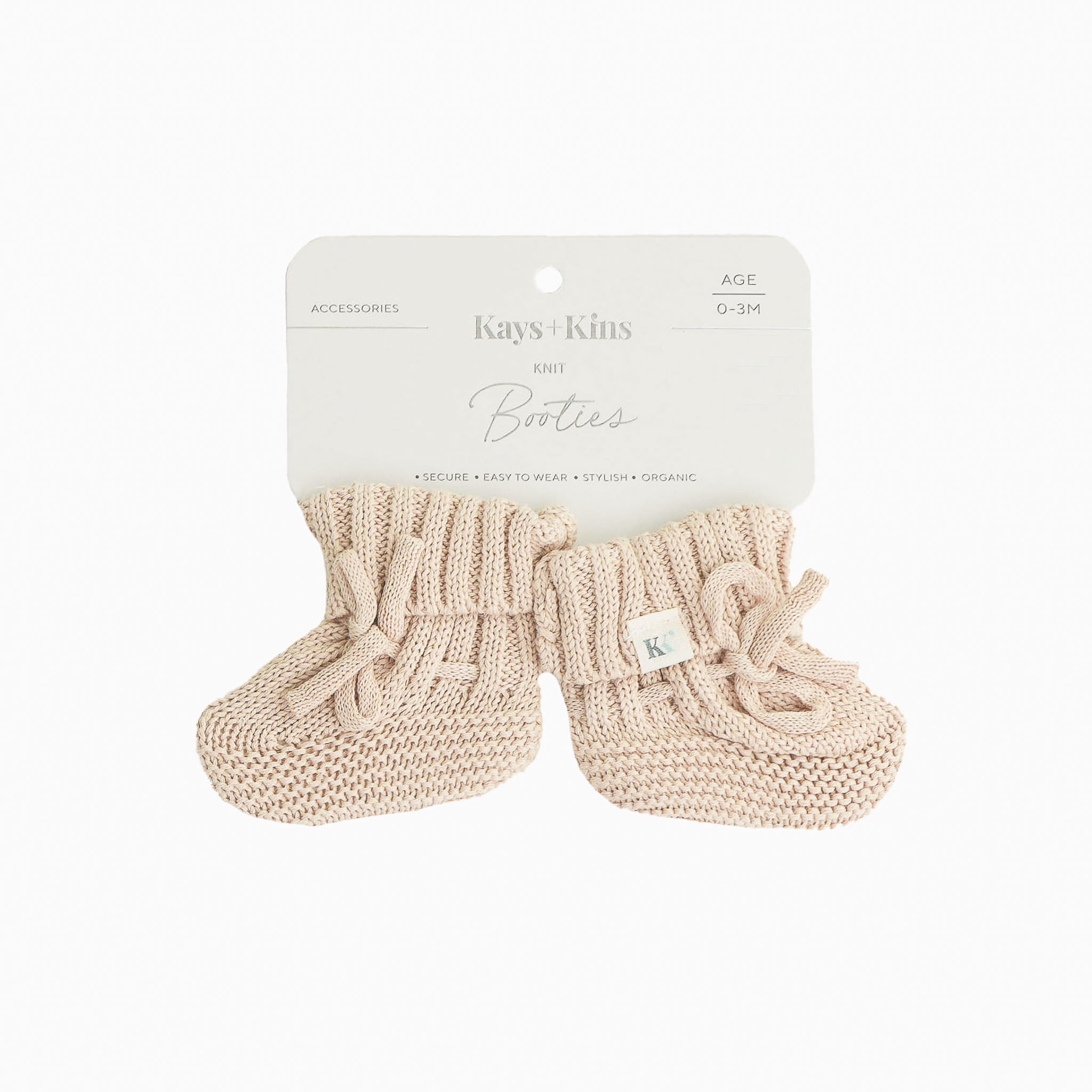Knit Booties - Beige
