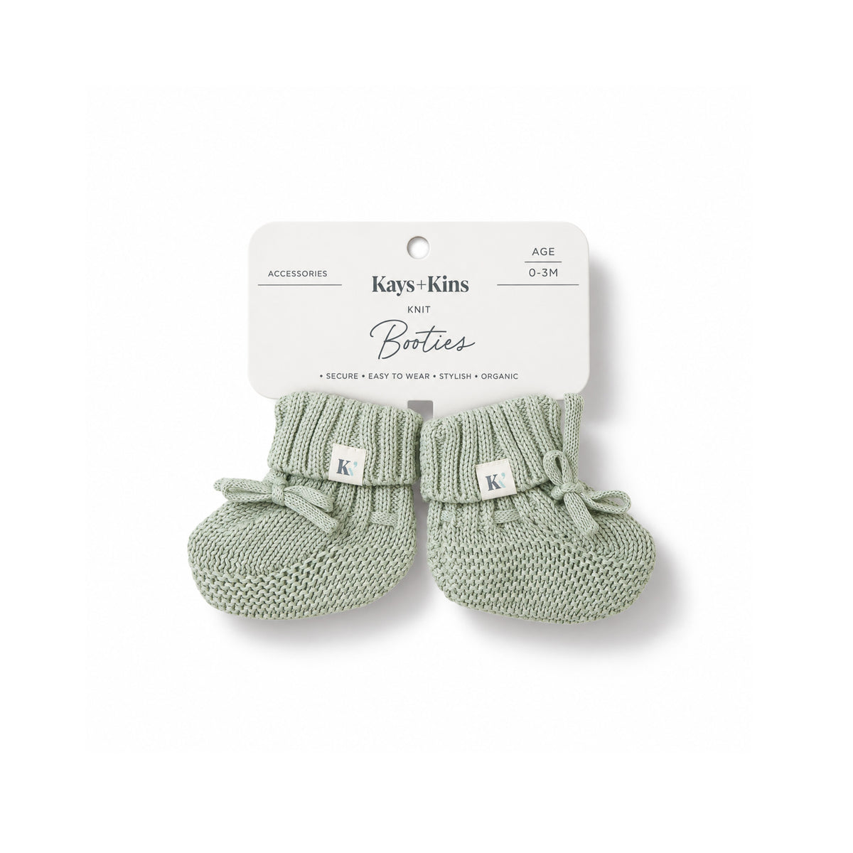Knit Booties -Sage