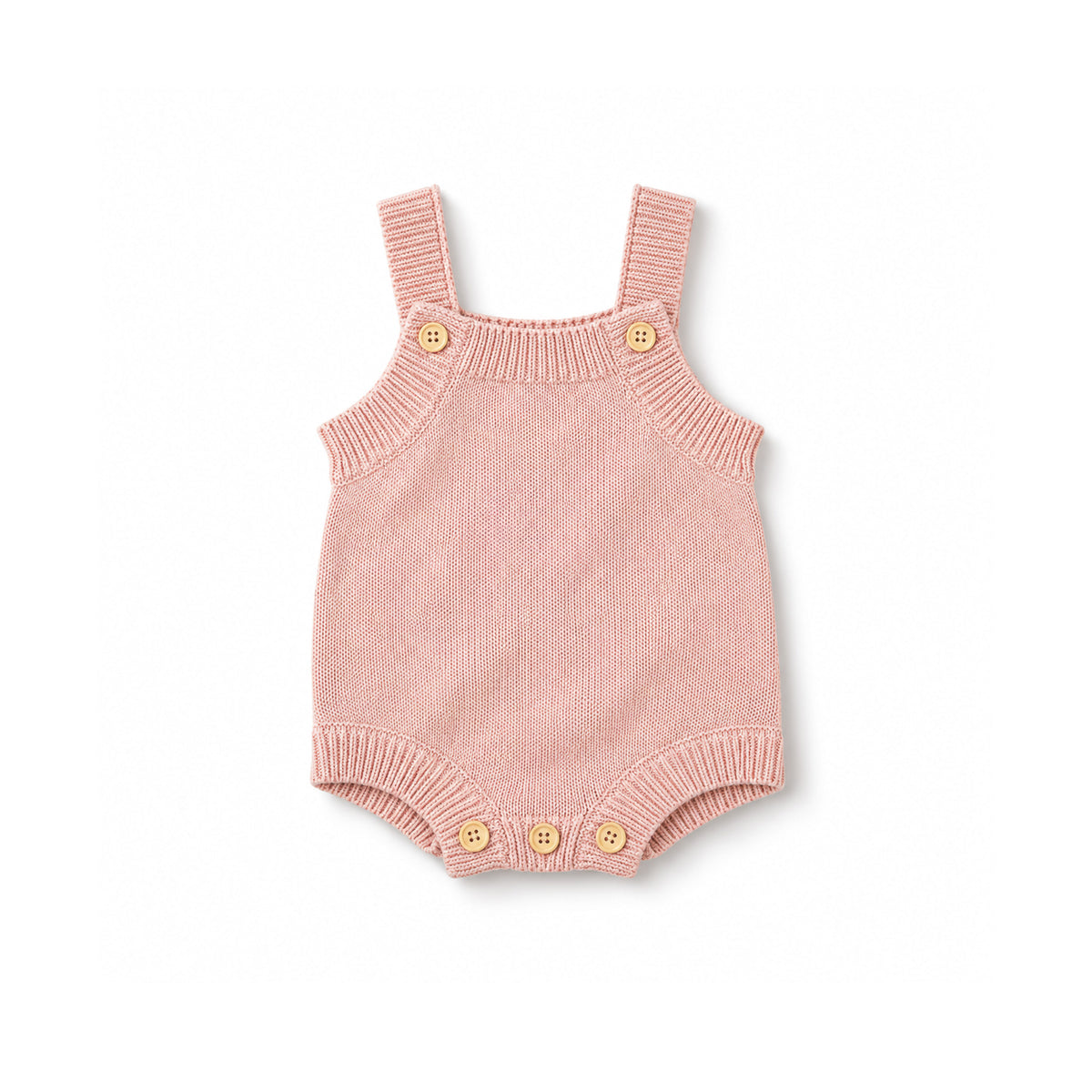 Knit Overall Romper - Blush