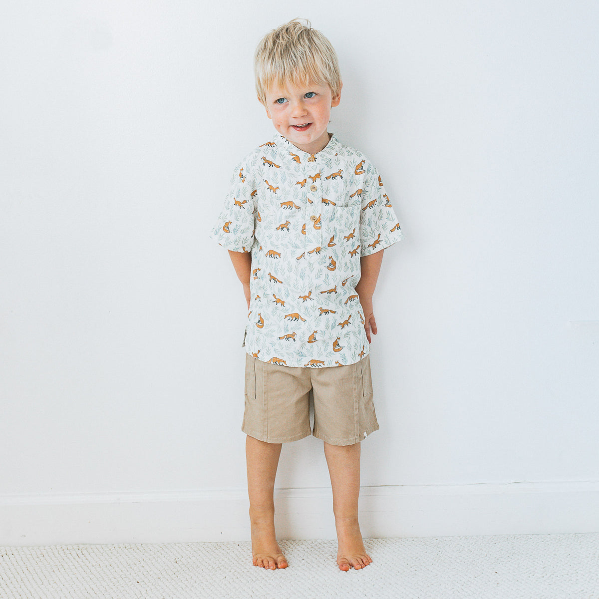 Band Collar Shirt -Foxwood