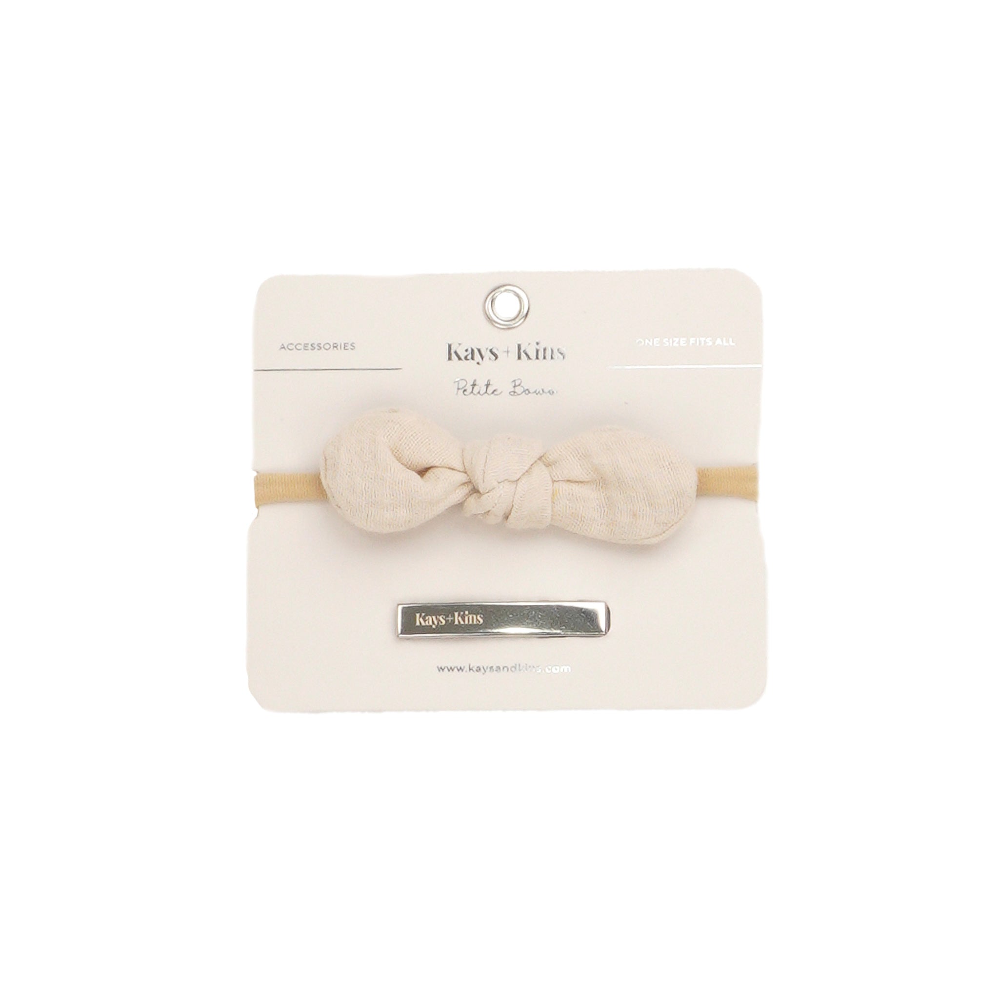 Linen Petite Bow-Ivory