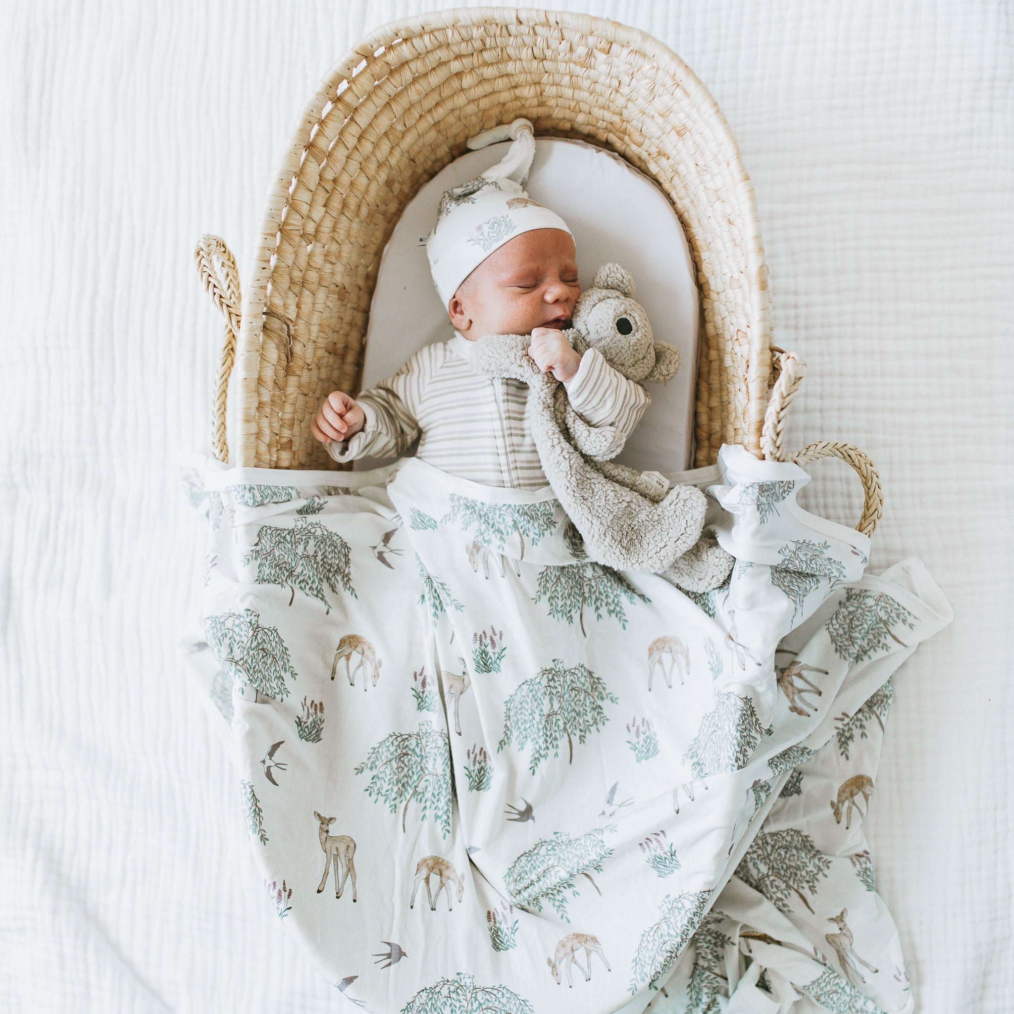Bamboo Luxe Swaddle Set - Fawn Garden