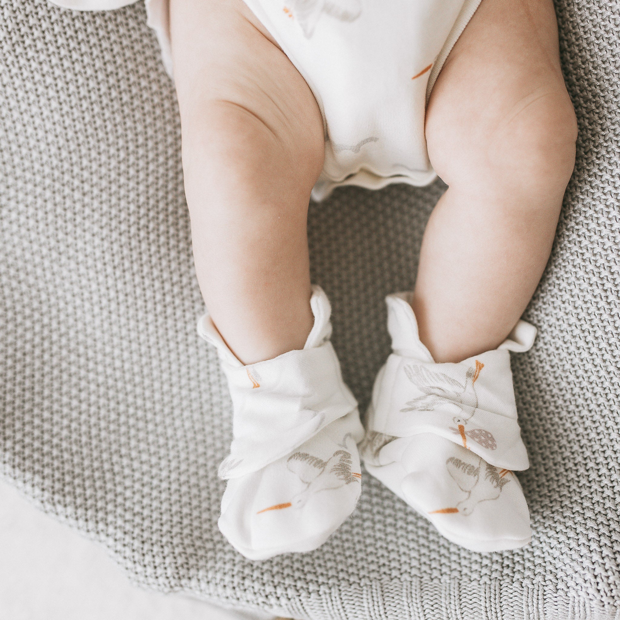 Mitts + Booties - Stork