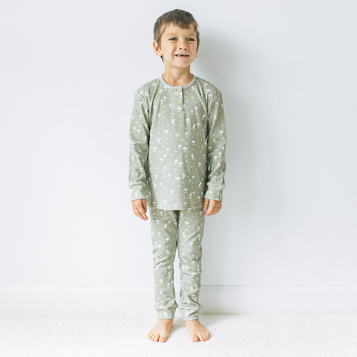 Ribbed PJ Set -Mosswood