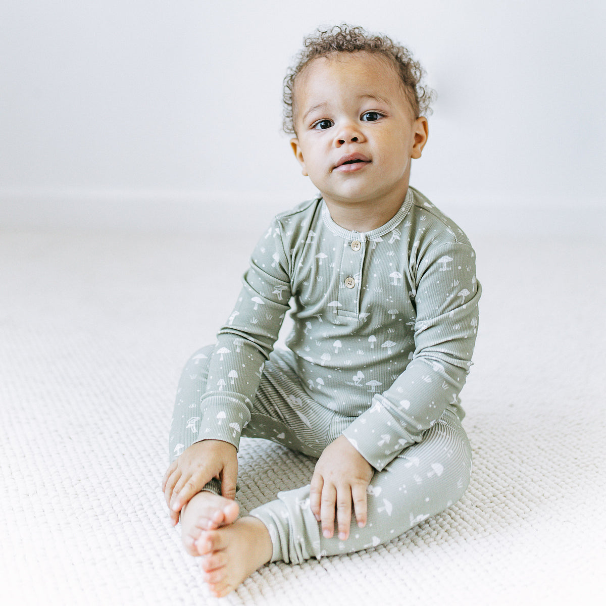 Ribbed PJ Set -Mosswood
