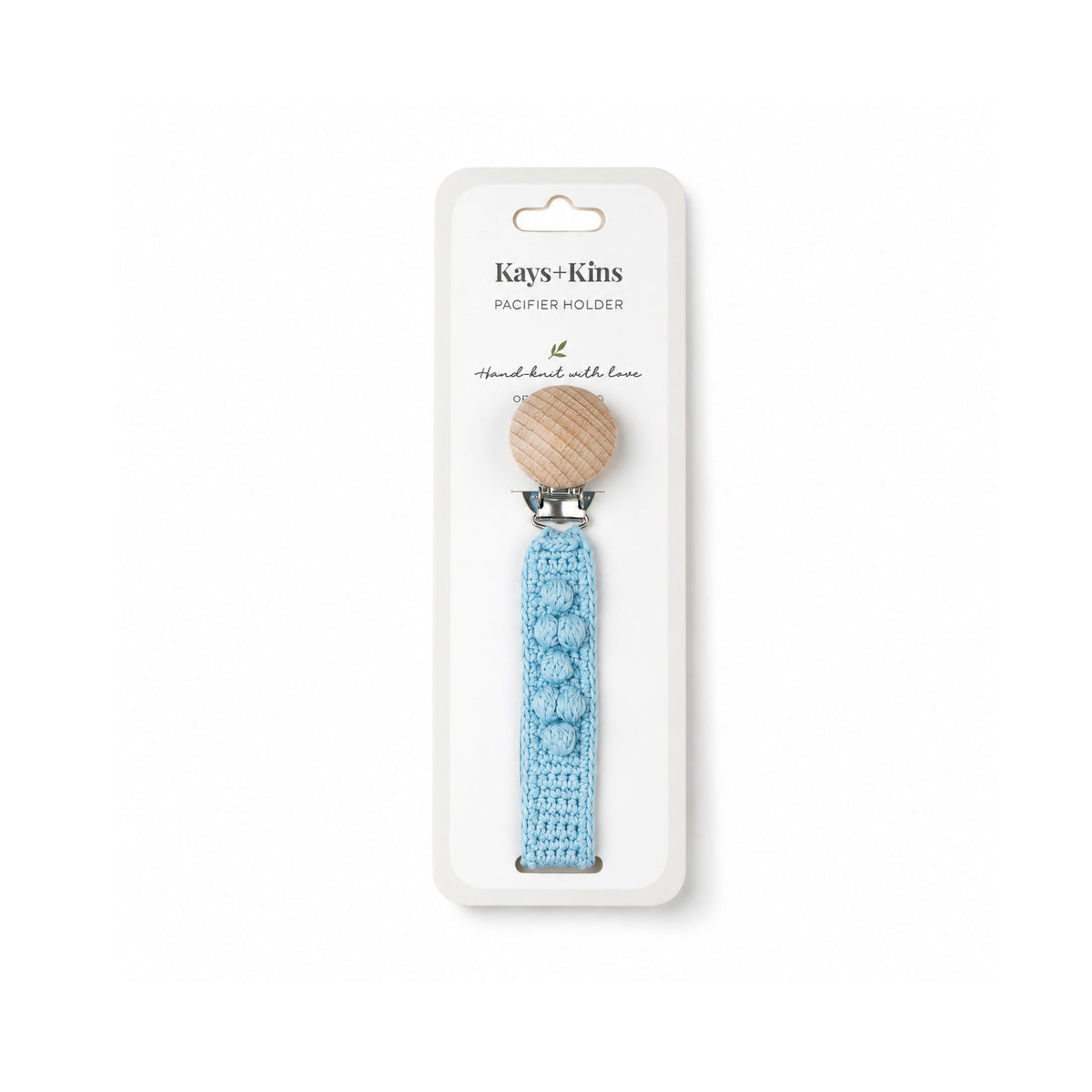 Crochet Pacifier Clip - Blue