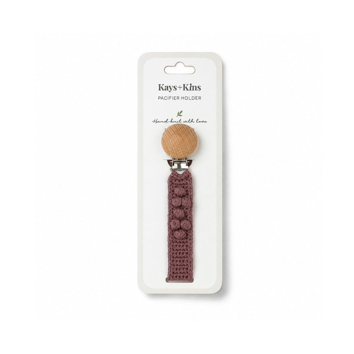 Crochet Pacifier Clip - Mink