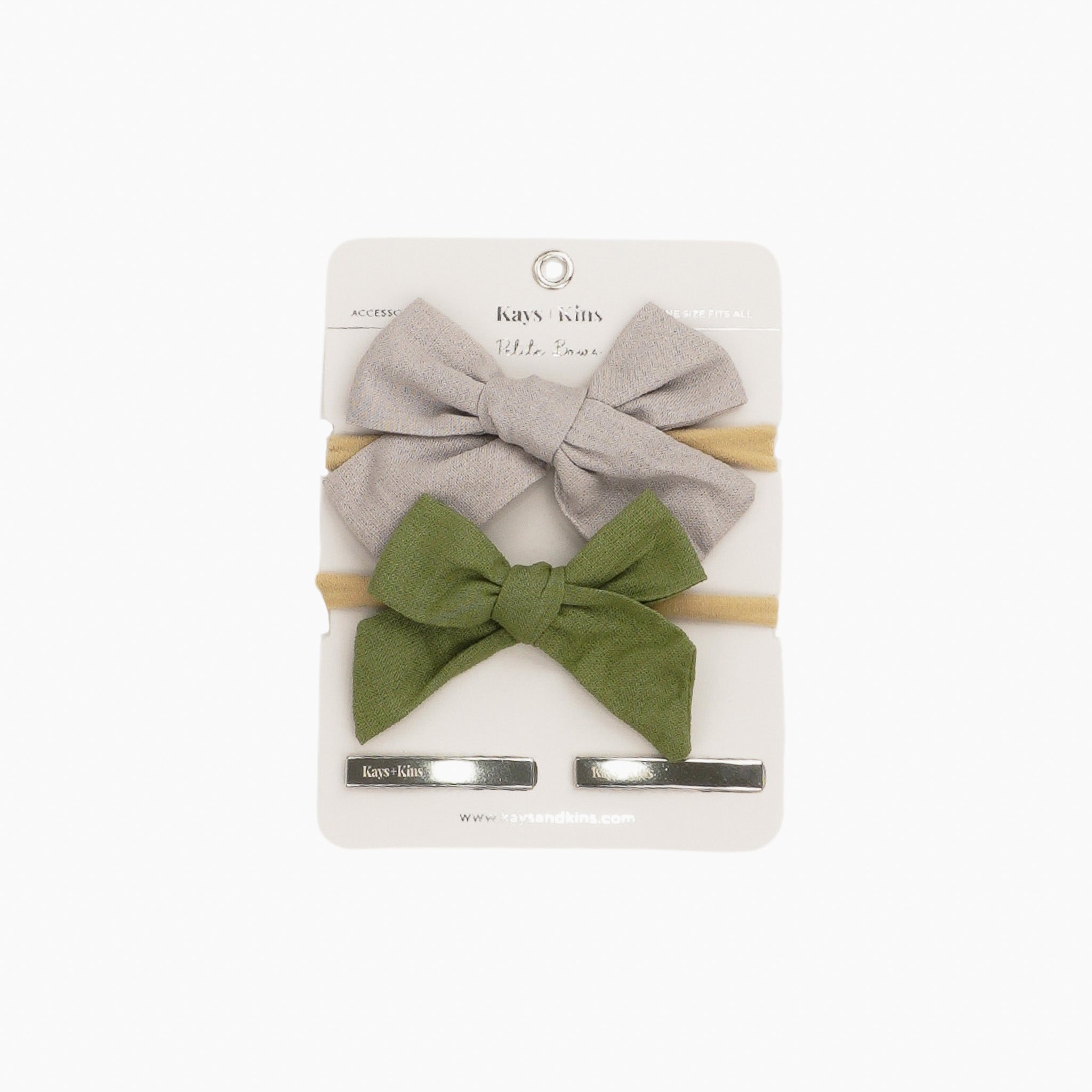 Linen Bow Set - Pine+Slate Duo