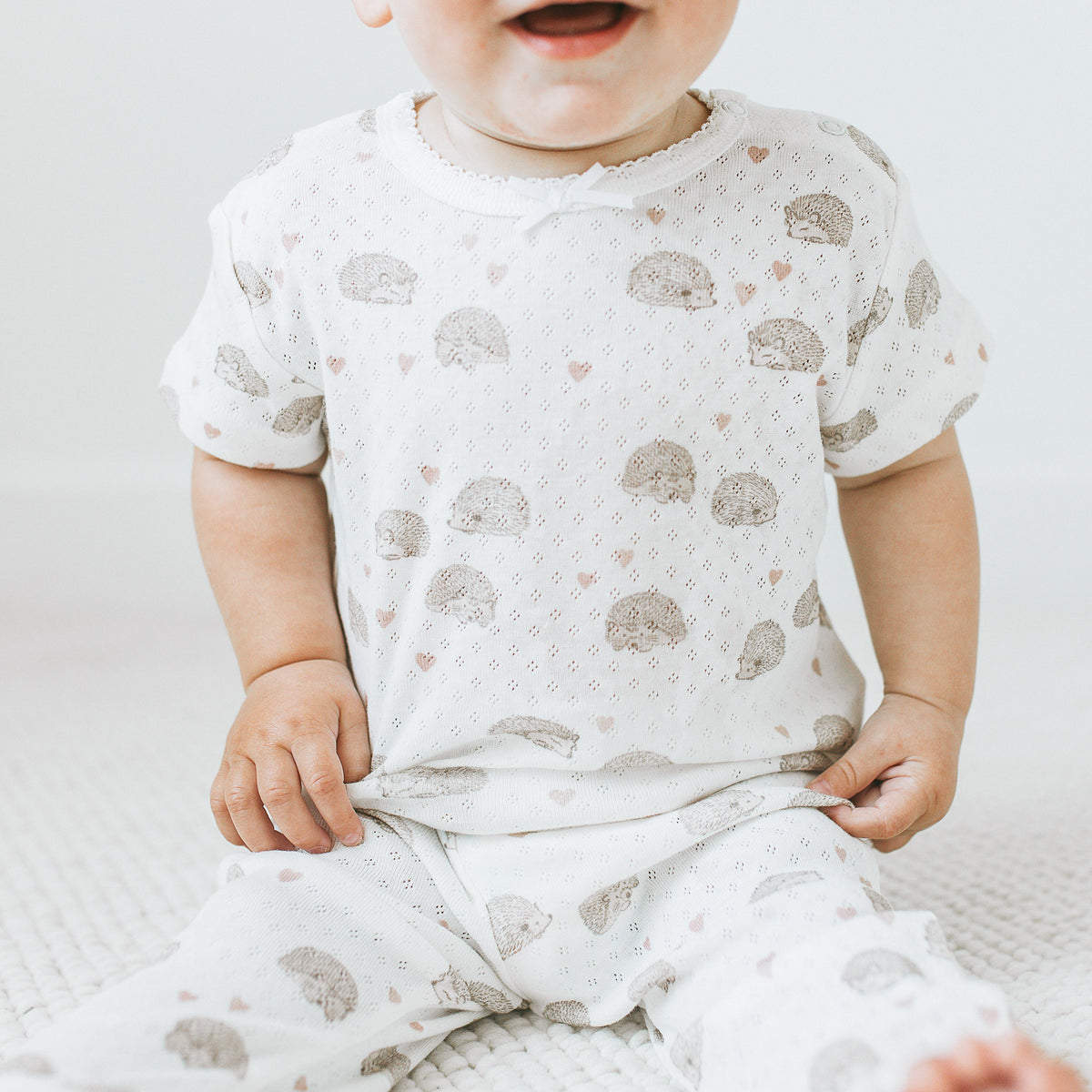 Pointelle Top + Leggings - Hedgehog