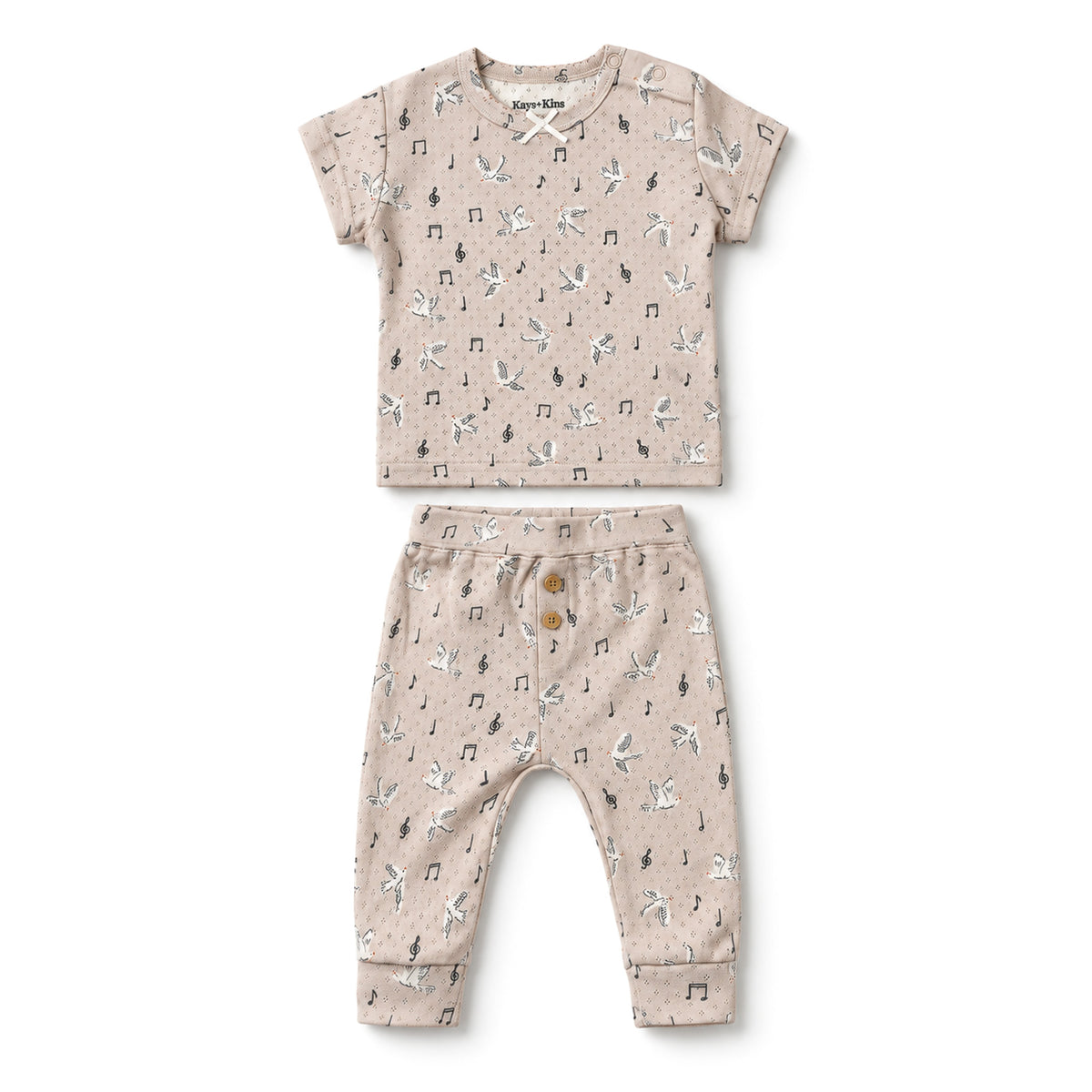 Pointelle Top + Leggings - Singing Bird