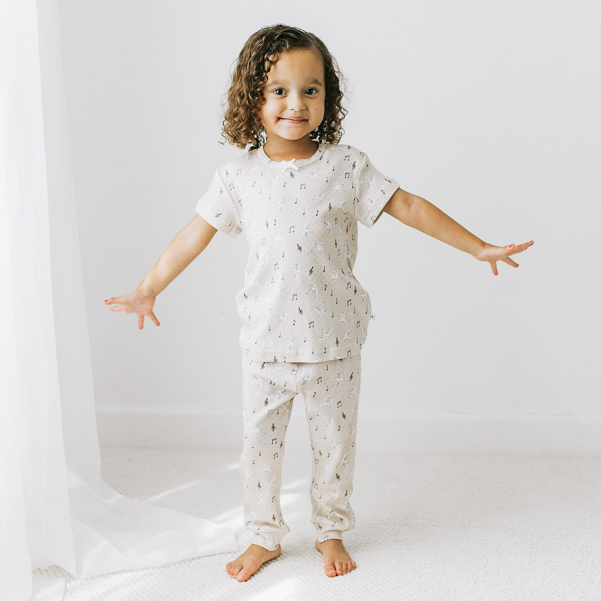 Pointelle Top + Leggings - Singing Bird