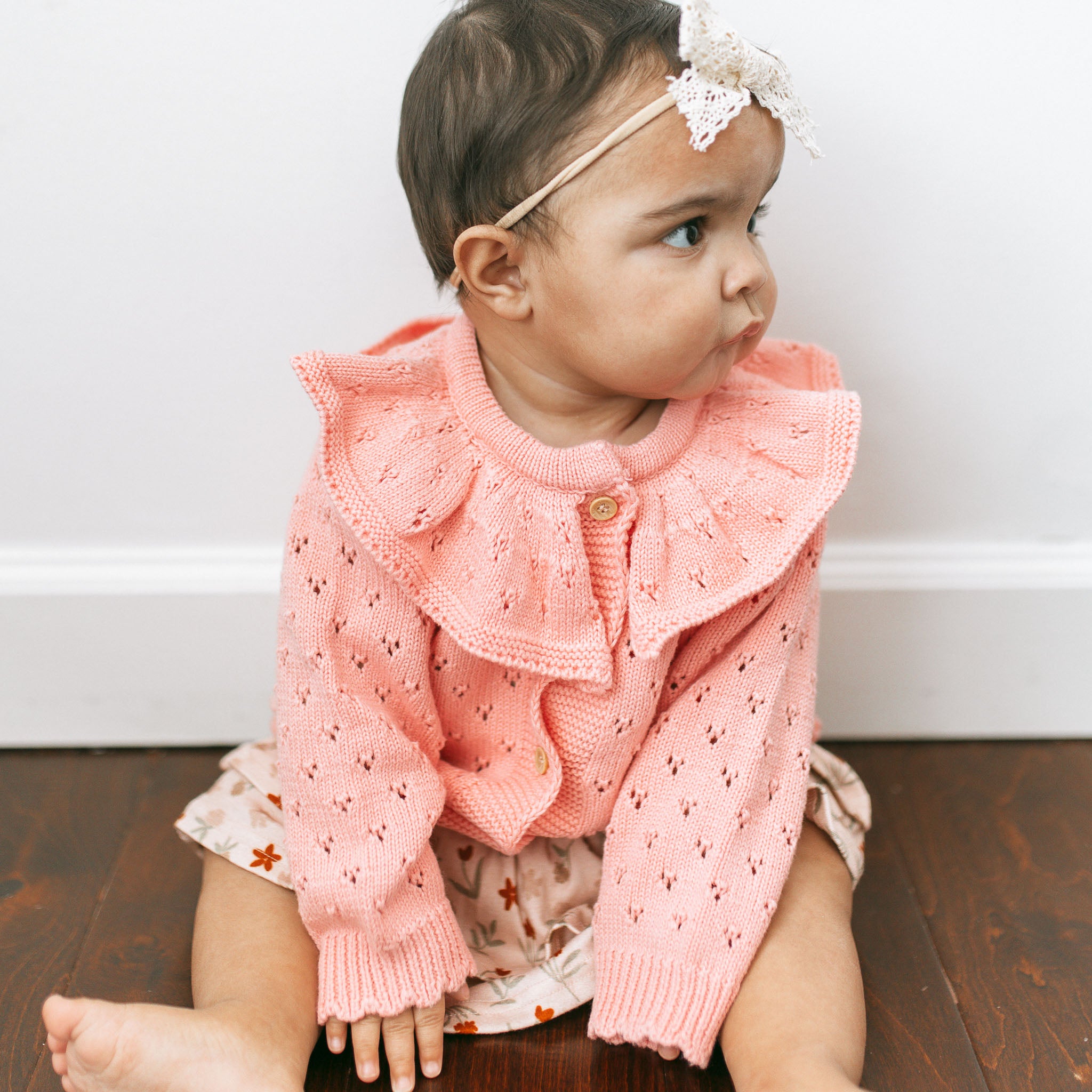 Poppy Collar Cardigan - Coral