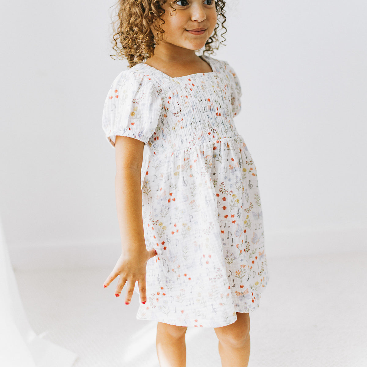 Puff Sleeves Dress - Melody Garden