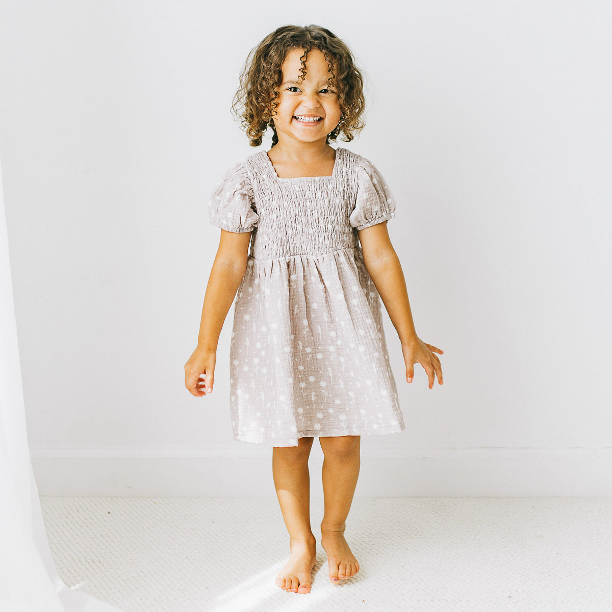 Puff Sleeves Dress - Sprig