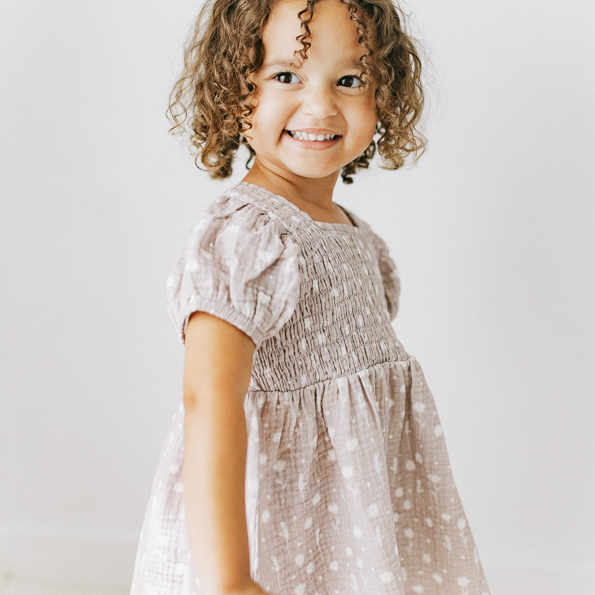 Puff Sleeves Dress - Sprig