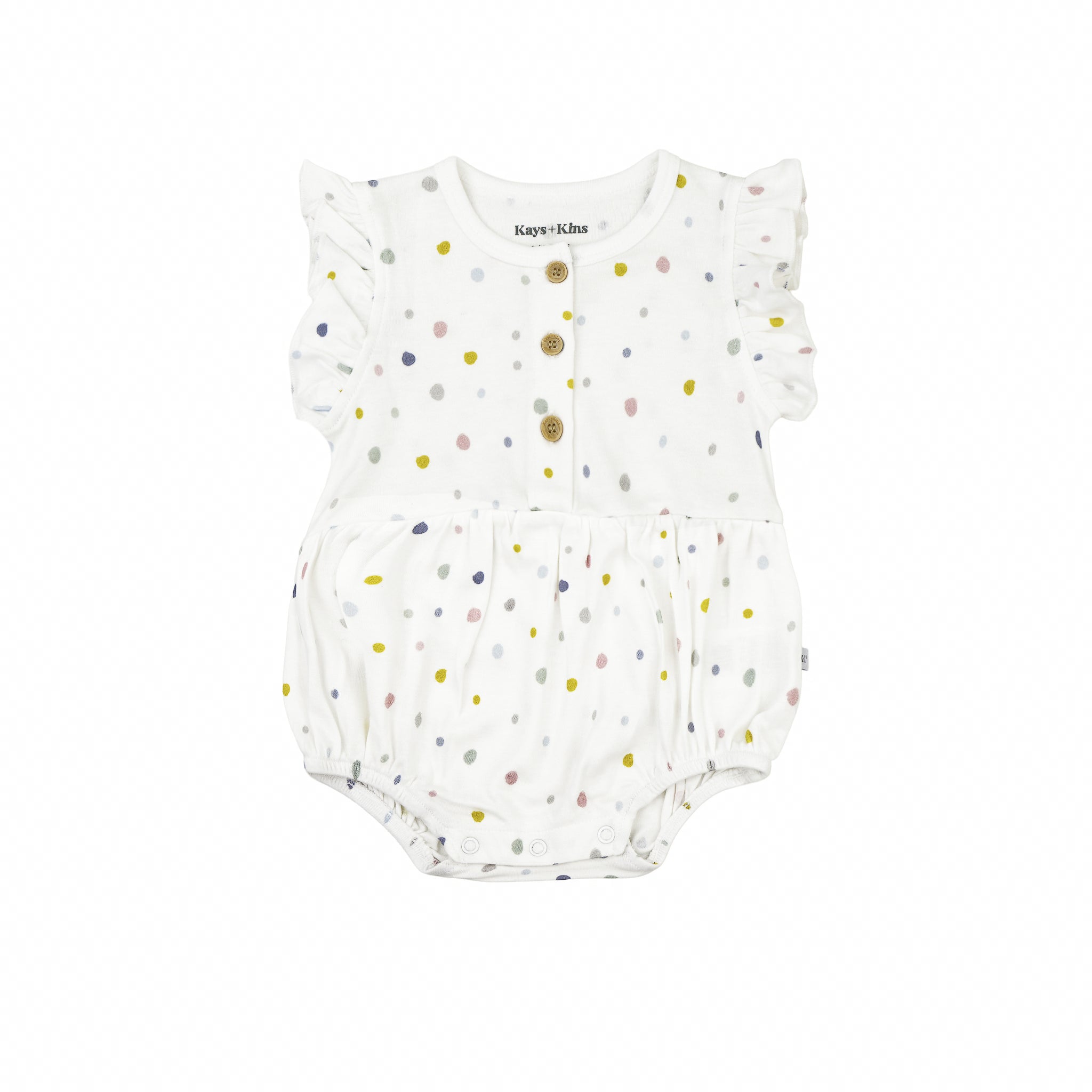 Ruffle Bubble Romper - Soft Dots