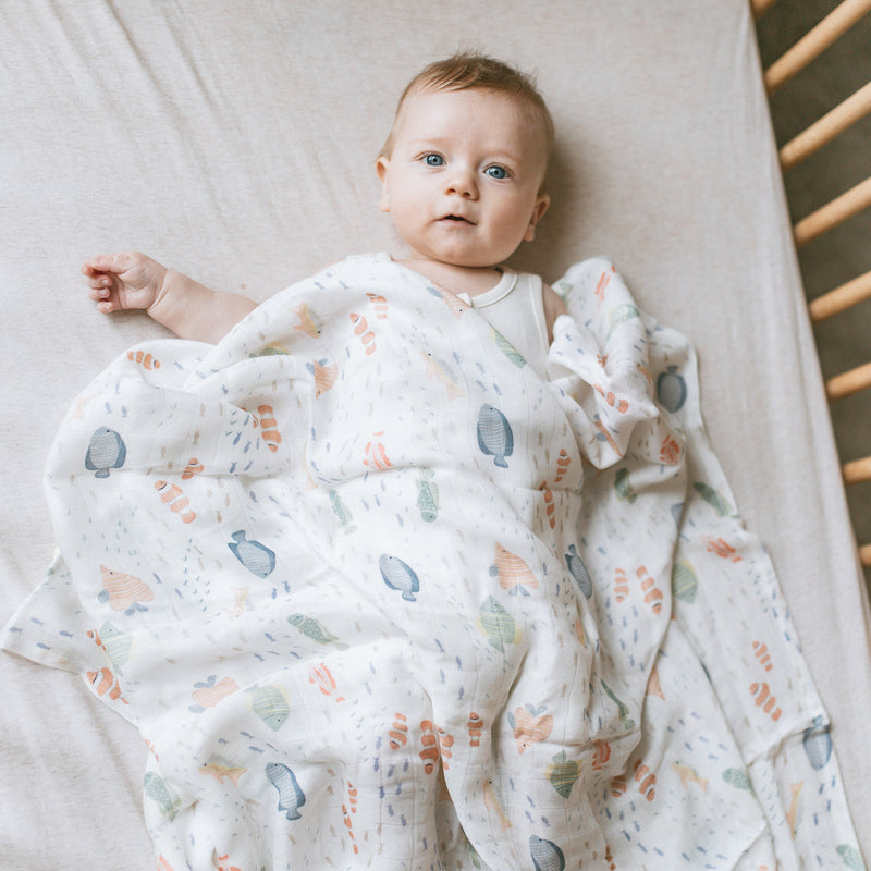 Bamboo Swaddle - Marine Fish