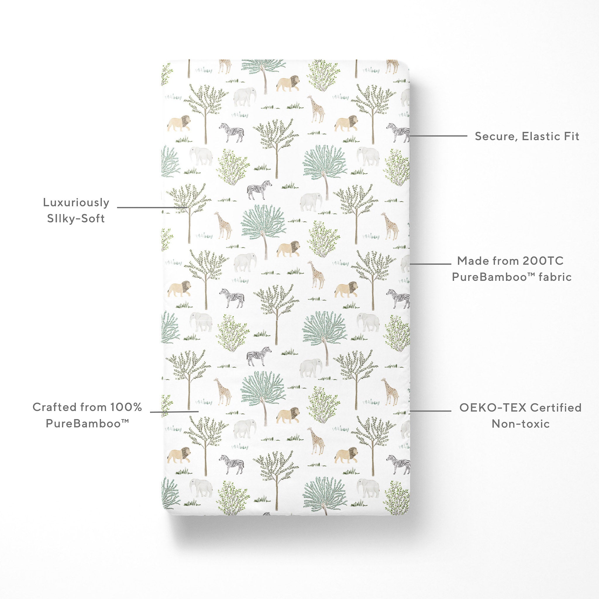 Duvet + Fitted Crib Sheet Set - Safari Wonders