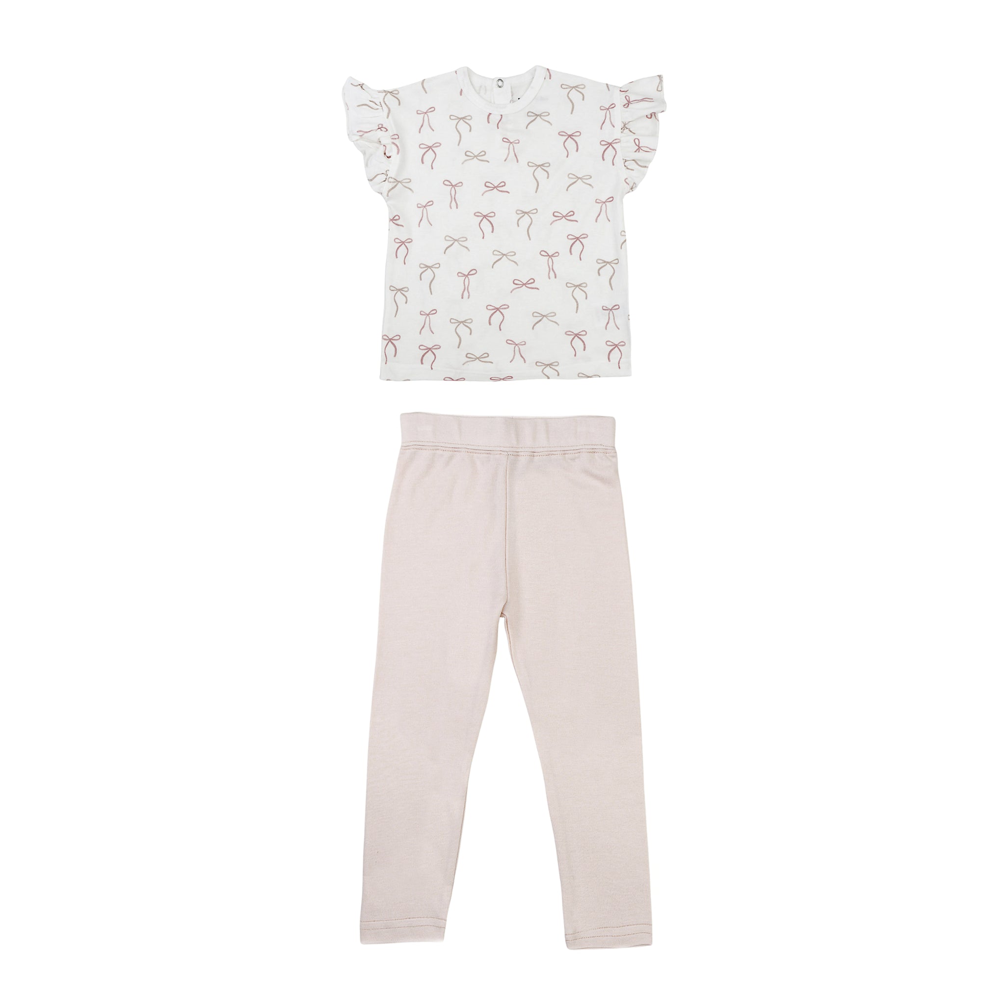 Frilled Sleeves Top + Leggings - Ribbons