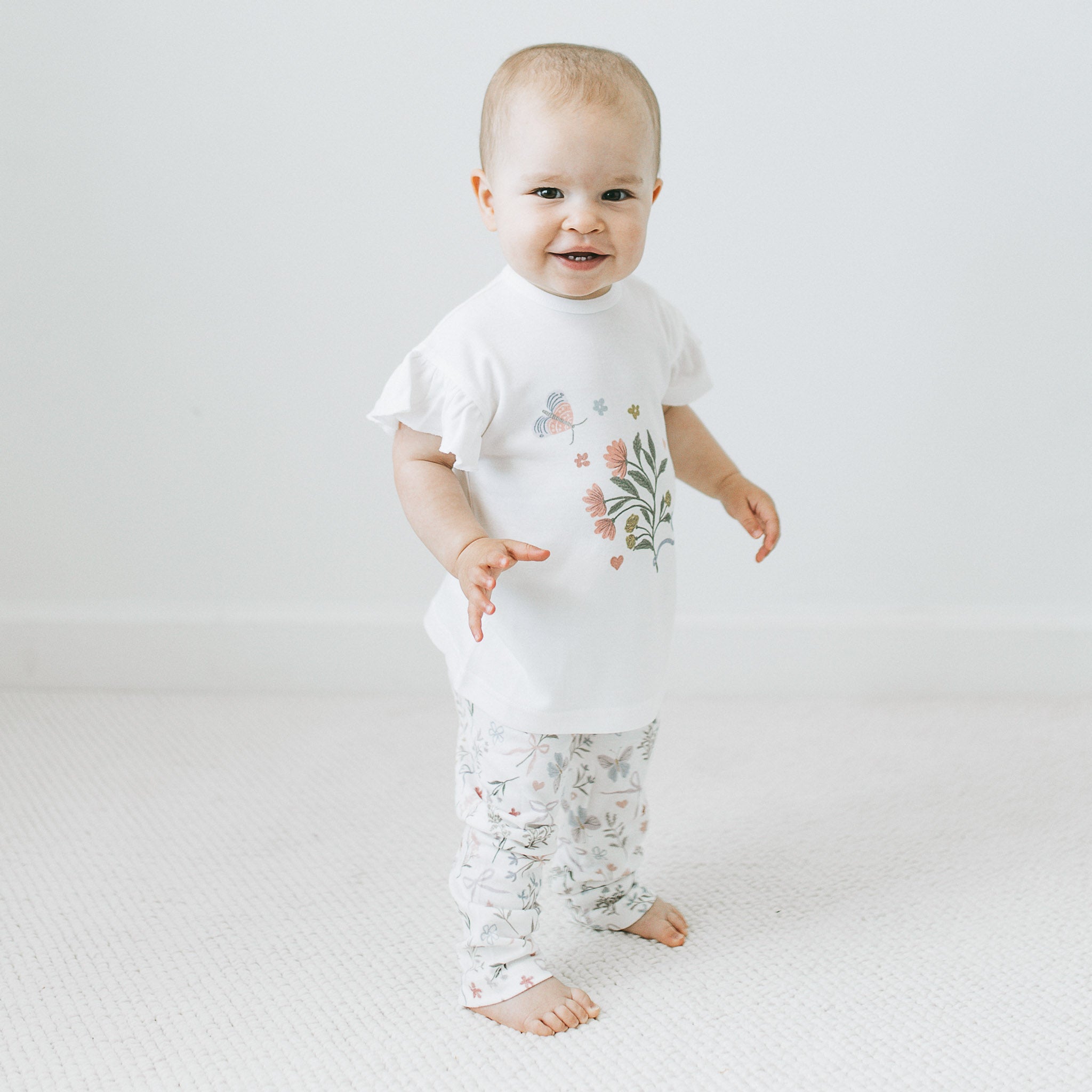 Frilled Sleeves Top + Leggings - Tenderbloom