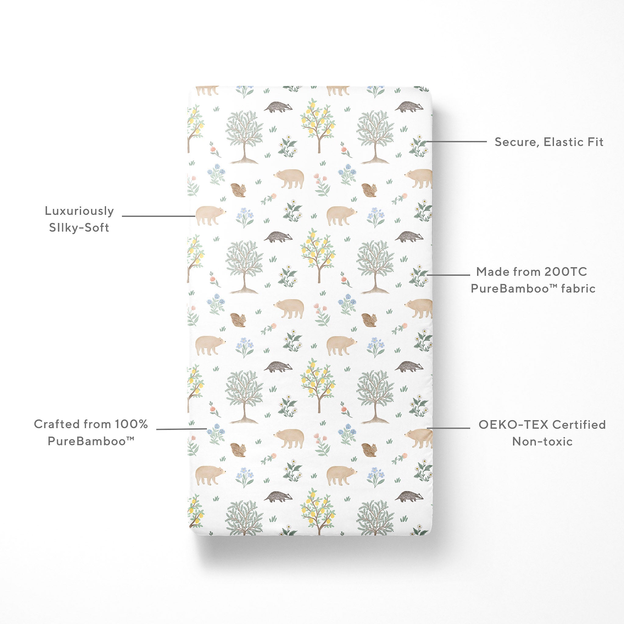 Duvet + Fitted Crib Sheet Set - Woodland Citrus