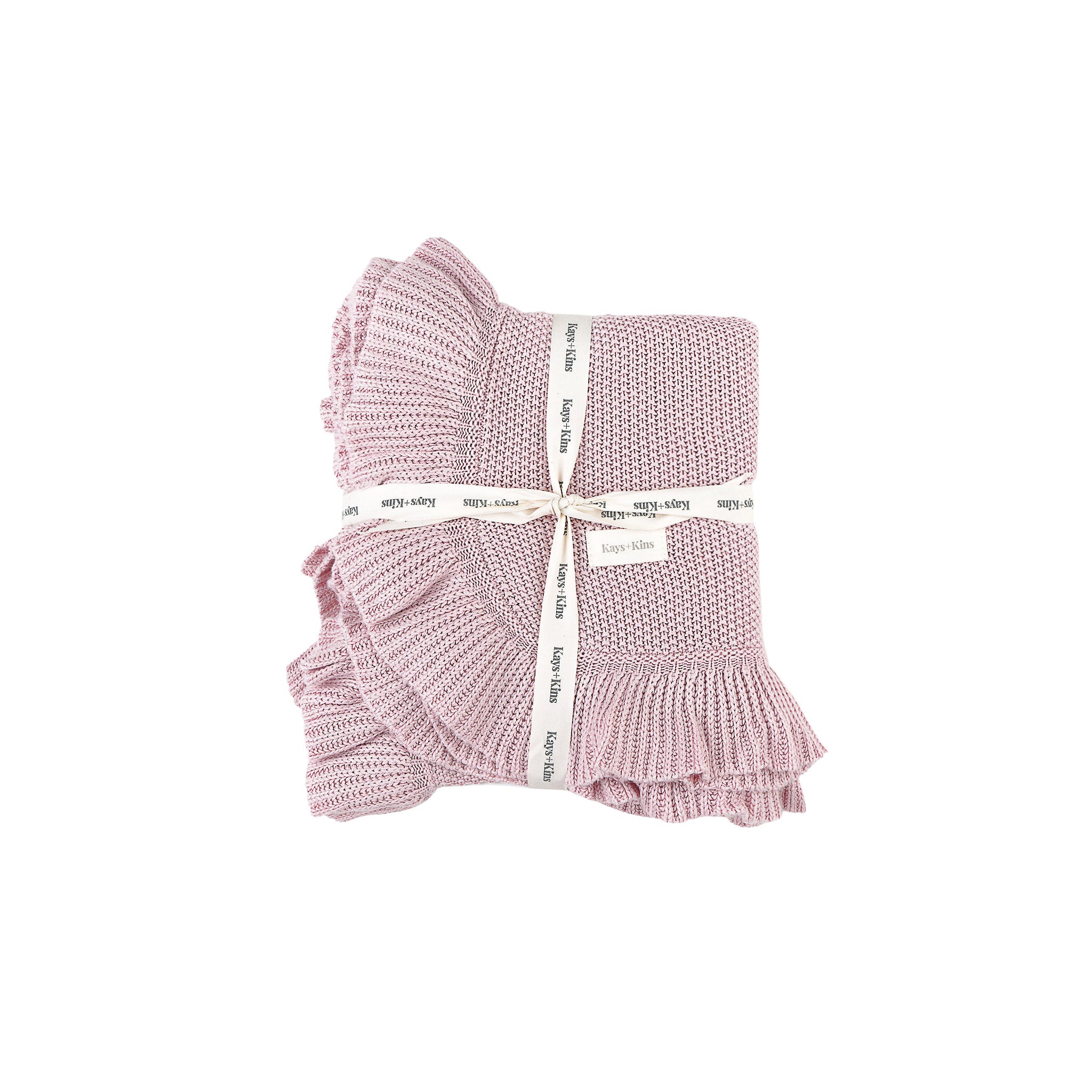 100% Bamboo Frill Blanket - Blush