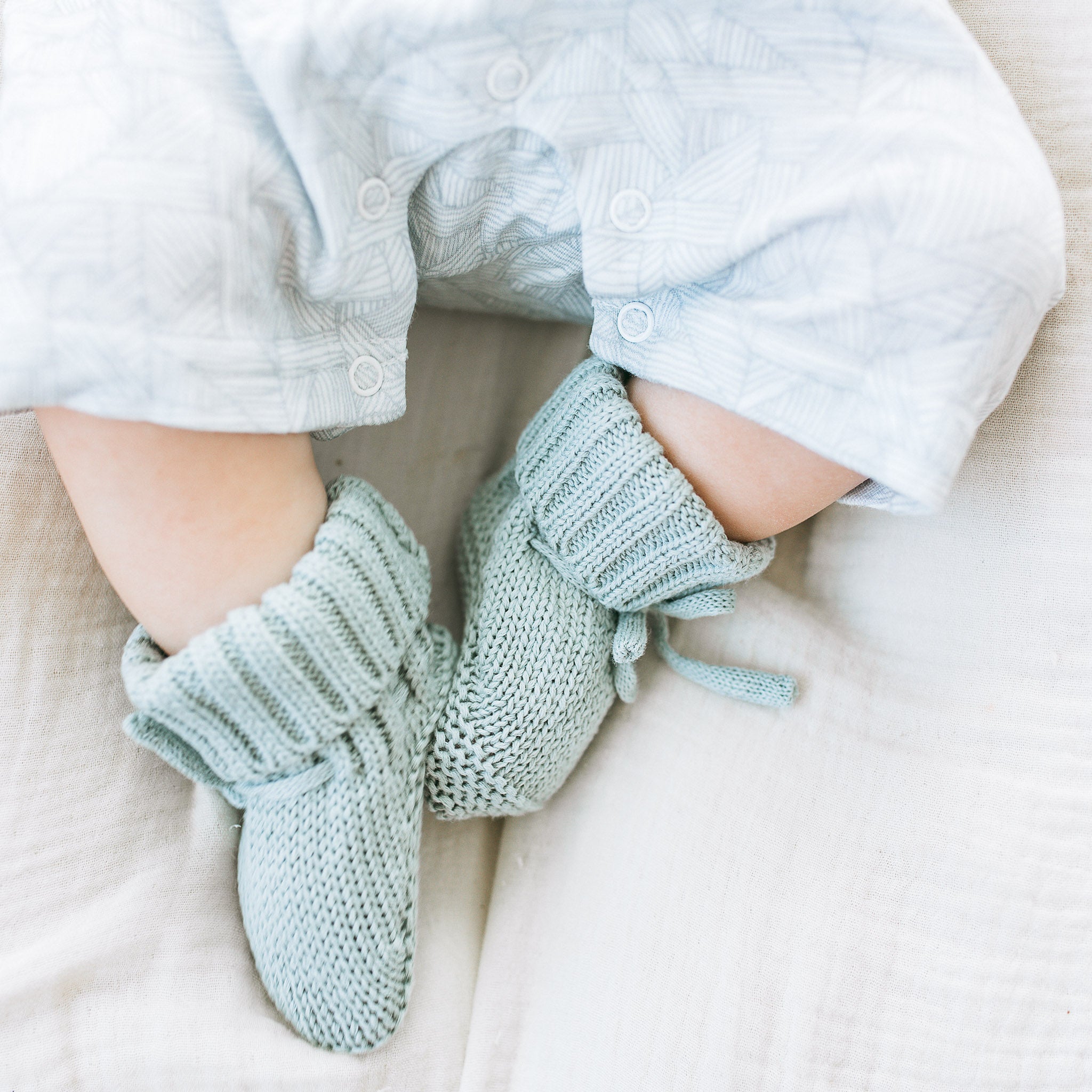 Knit Booties - Sky Blue