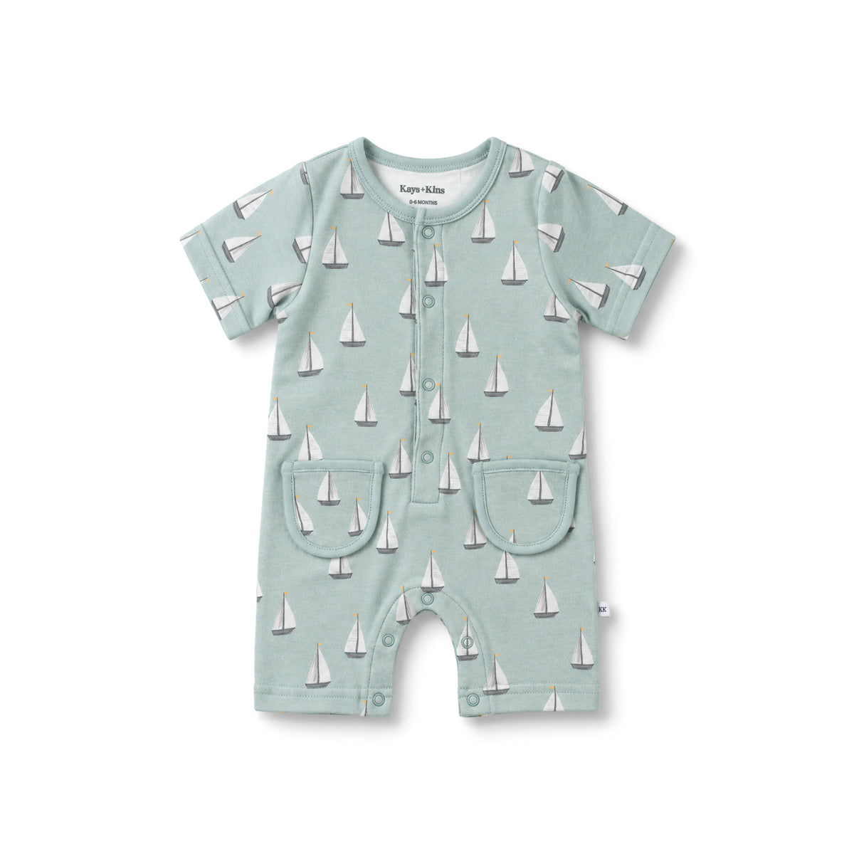 Buttoned Romper -  Sail Away