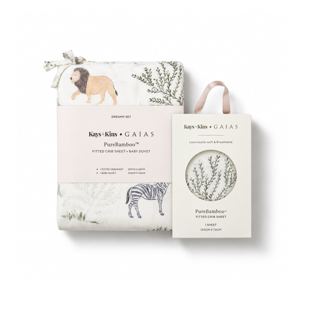 Duvet + Fitted Crib Sheet Set - Safari Wonders