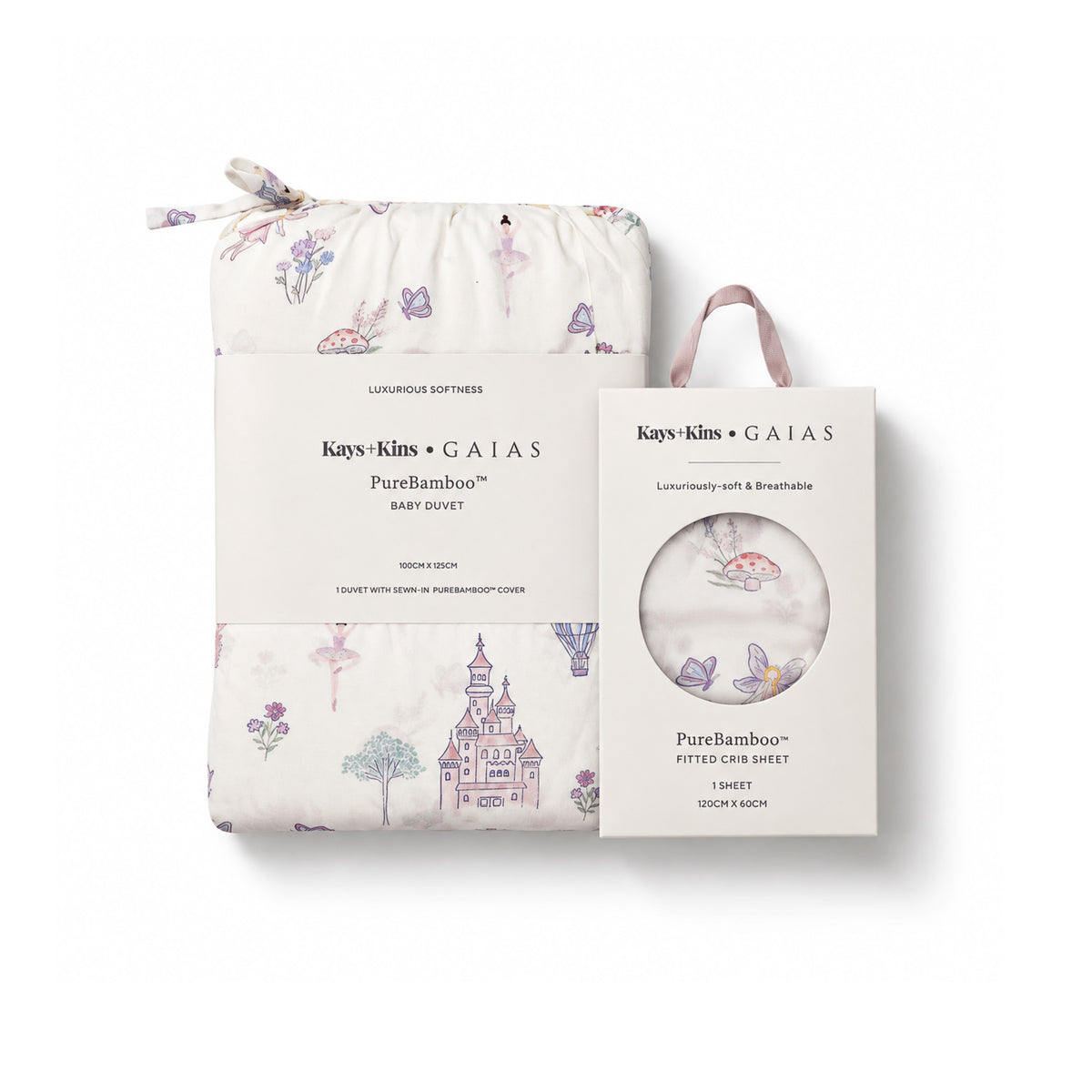 Duvet + Fitted Crib Sheet Set - Fairy Land