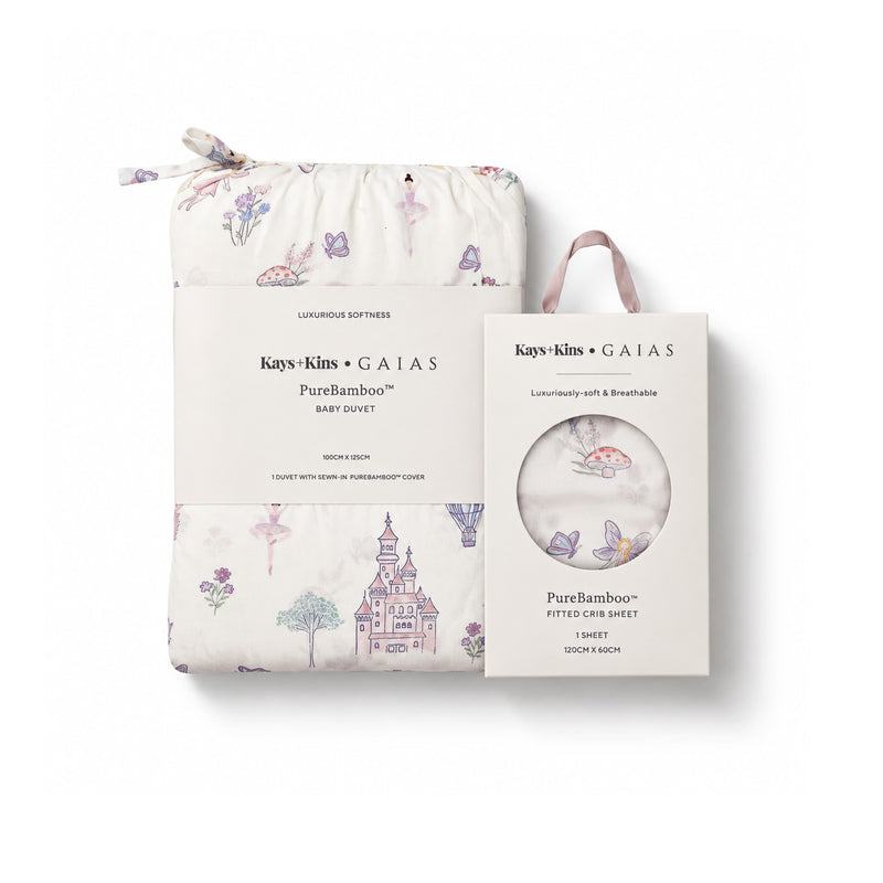 Duvet + Fitted Crib Sheet Set - Fairy Land