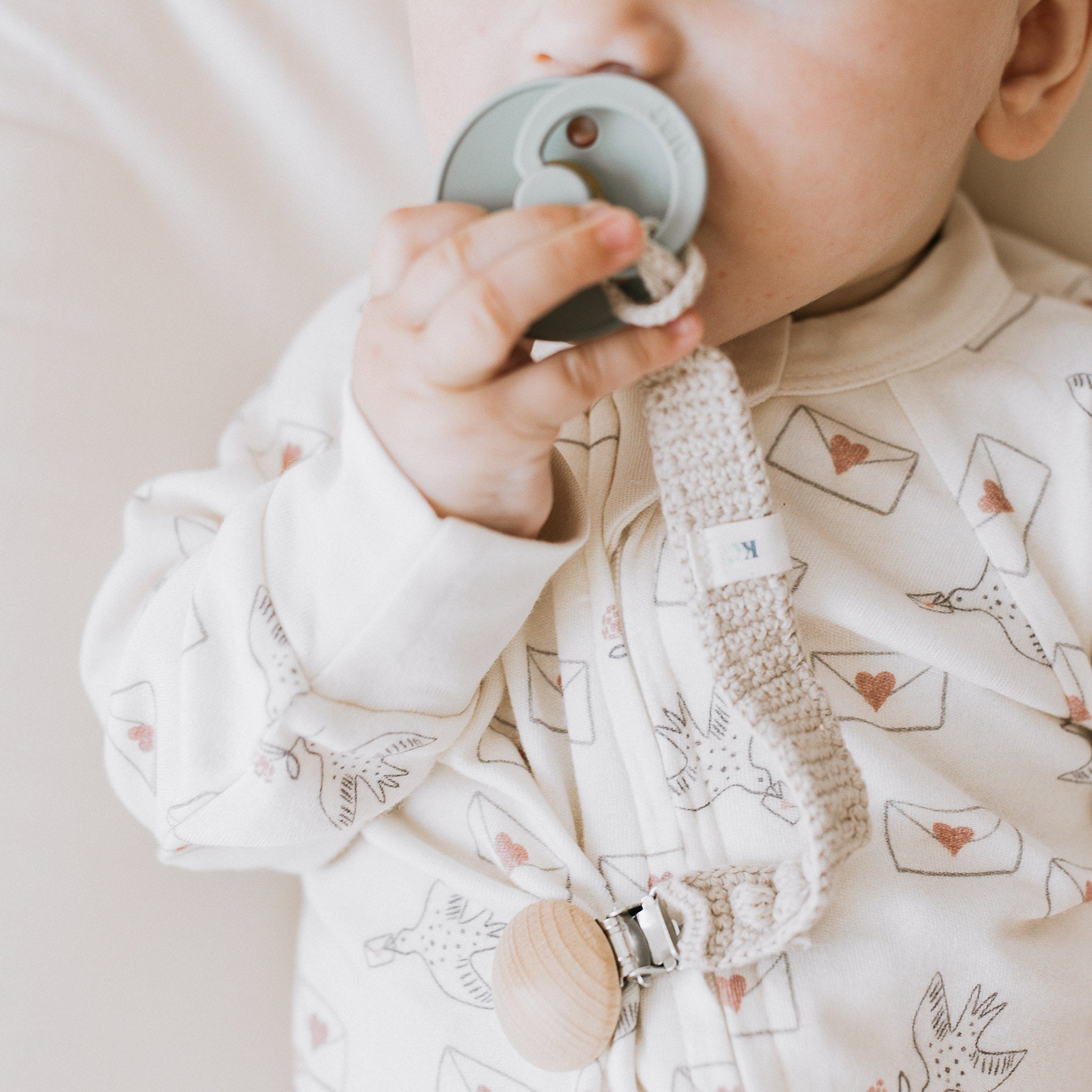 Crochet Pacifier Clip - Earth