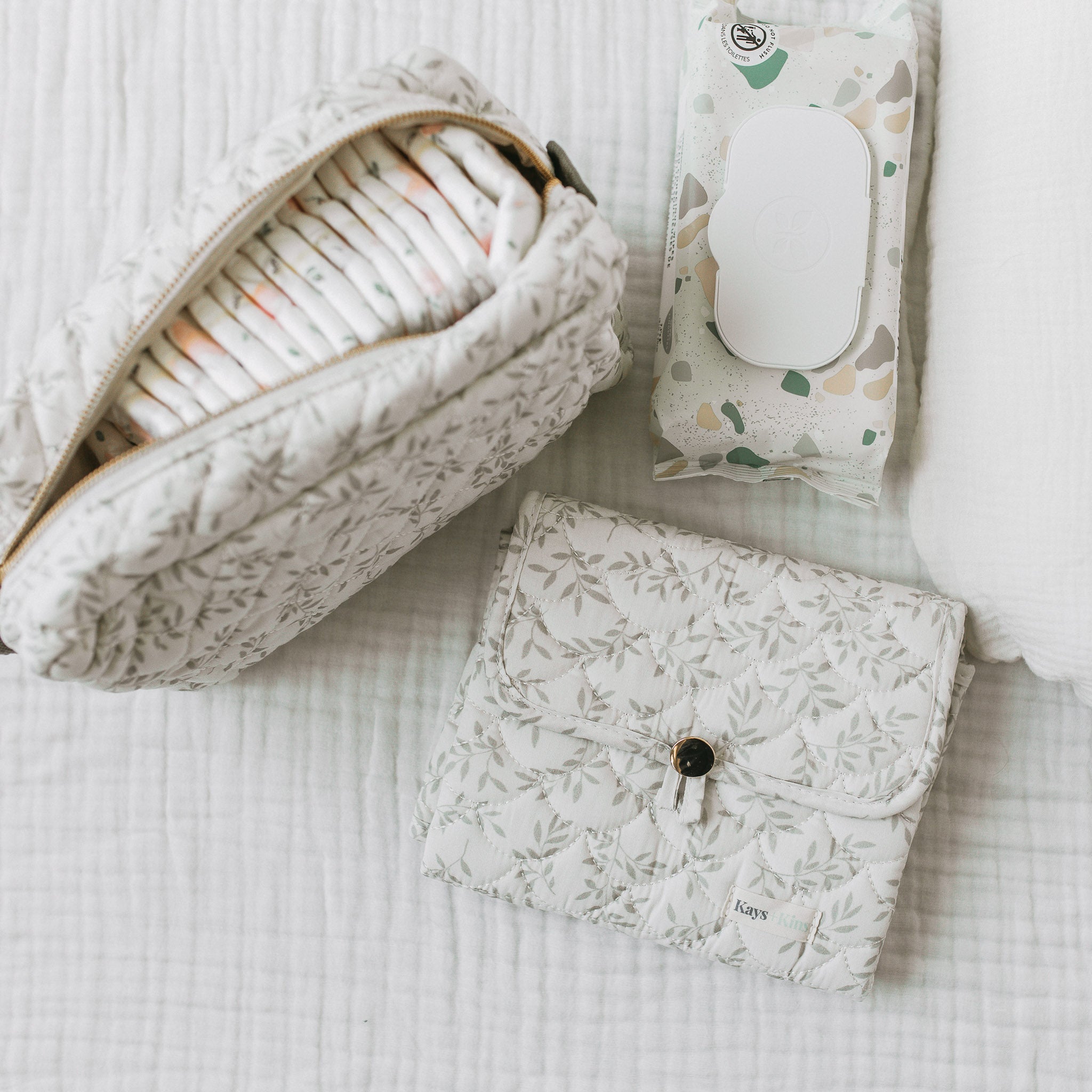 Portable Changing Pad - Eden Leaves
